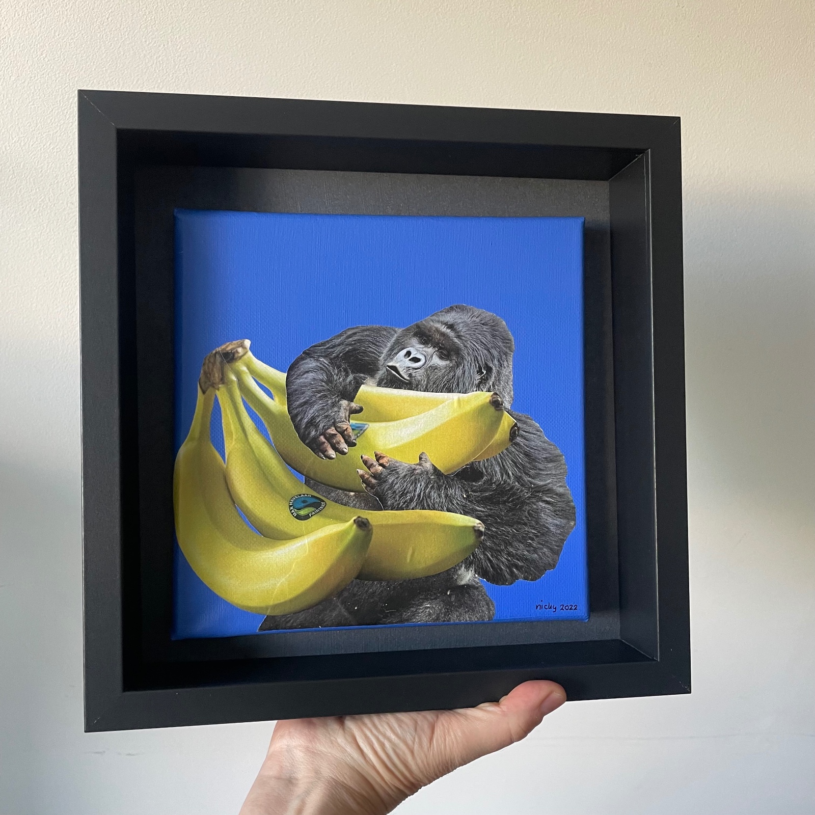 -come to me baby- 20x20x1 cm handgeknipte collage op schildersdoek - 87809 -come to me baby- 20x20x1 cm handgeknipte collage op schildersdoek