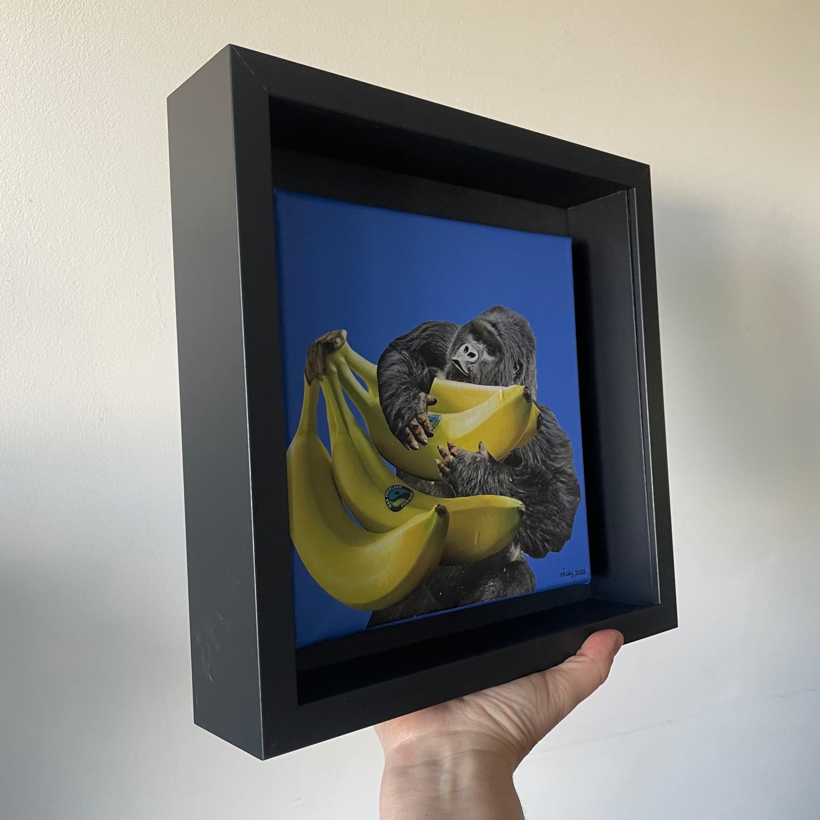 -come to me baby- 20x20x1 cm handgeknipte collage op schildersdoek - 87810 -come to me baby- 20x20x1 cm handgeknipte collage op schildersdoek