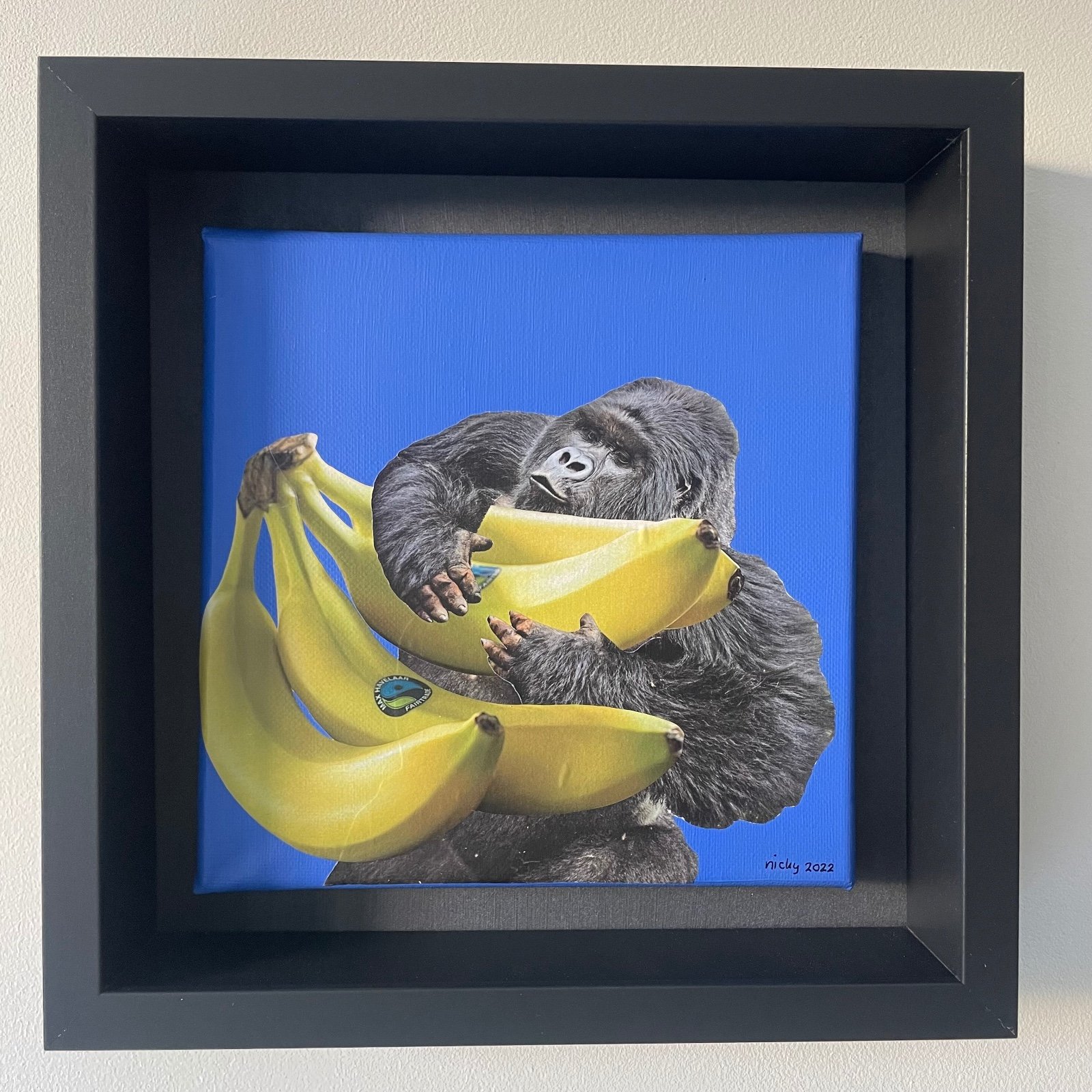 -come to me baby- 20x20x1 cm handgeknipte collage op schildersdoek - 87811 -come to me baby- 20x20x1 cm handgeknipte collage op schildersdoek