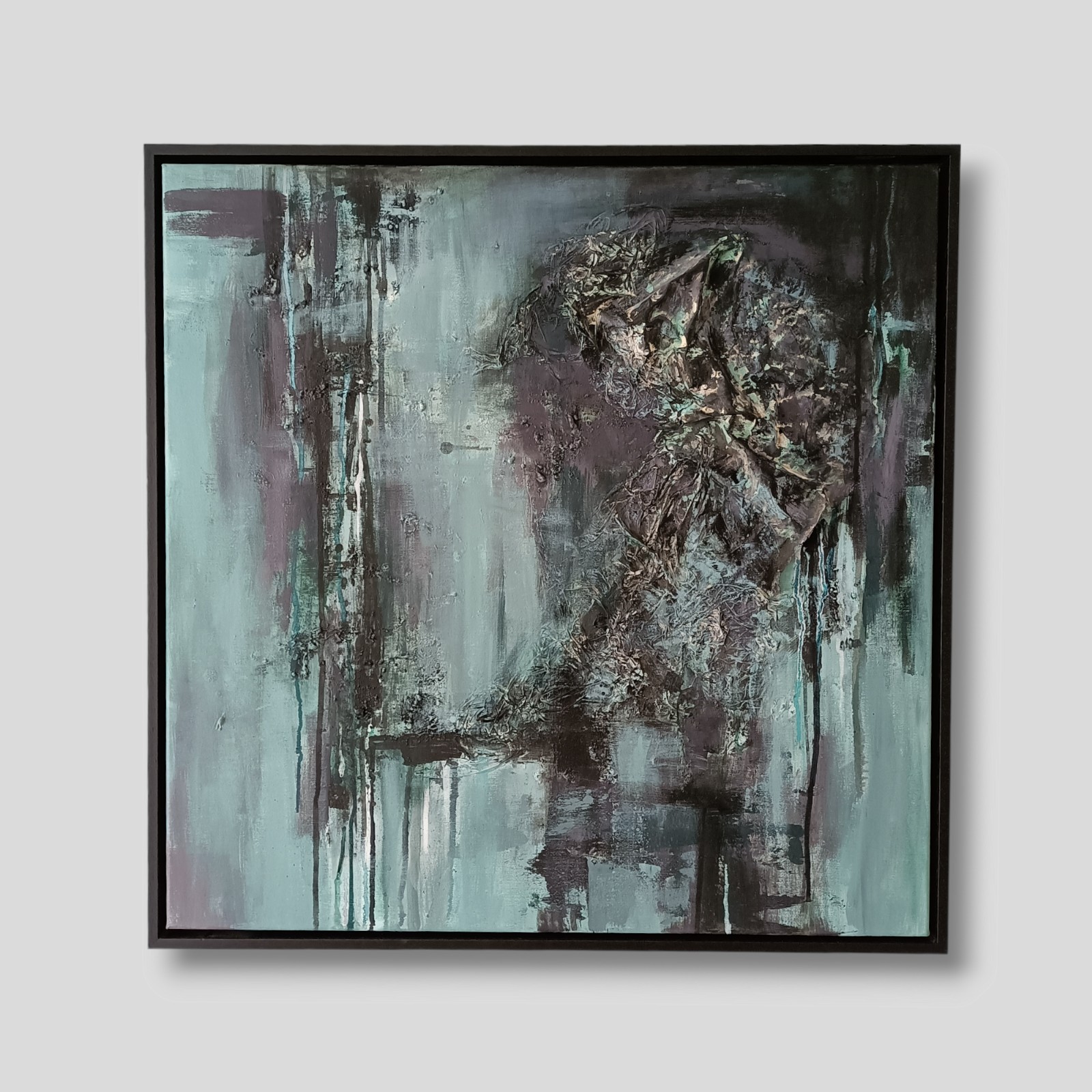 Abstract schilderij - duister groen - 90038 Abstract schilderij - duister groen