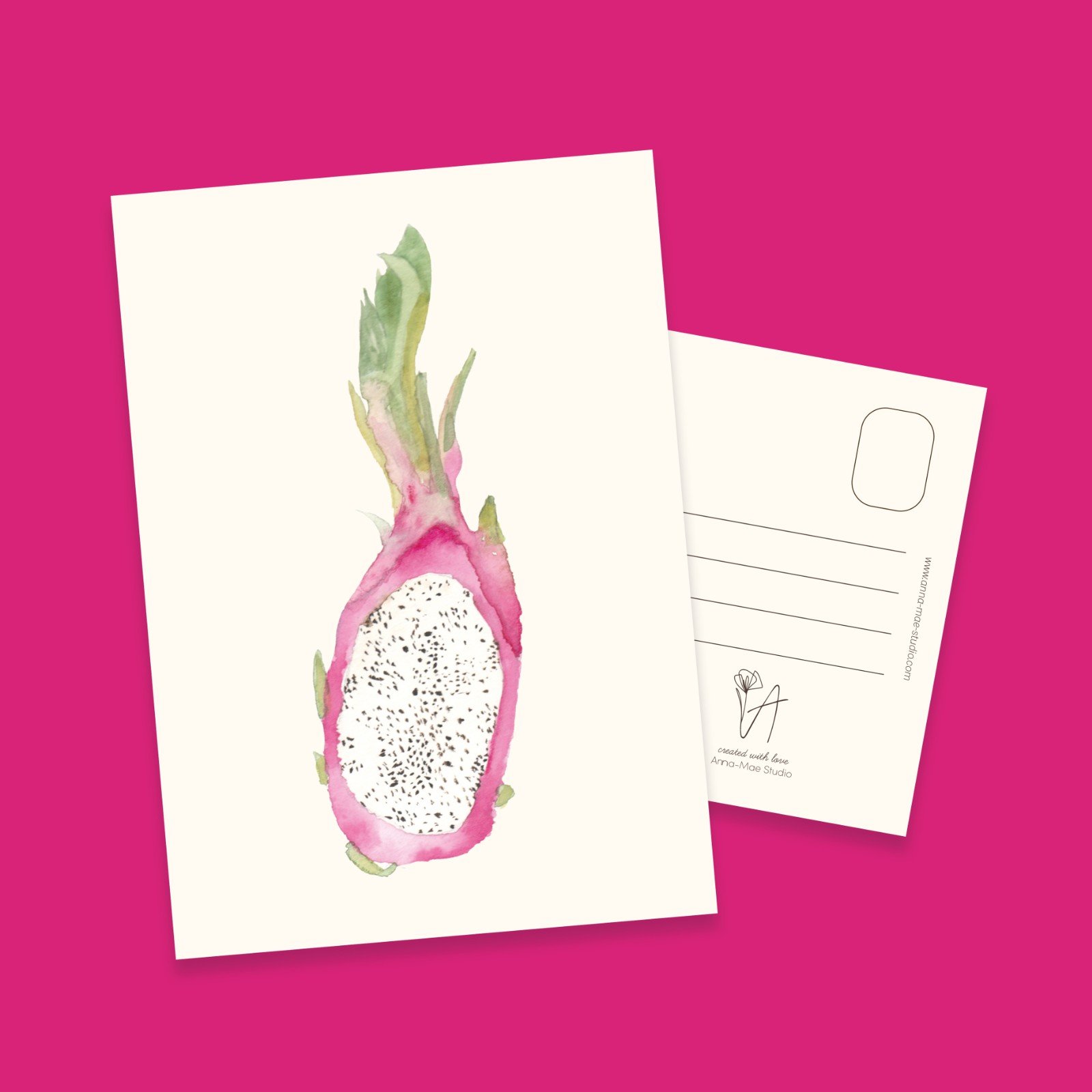 Dragon Fruit Kaart | Handgeschilderde wenskaart – Anna-Mae Studio - 90814 Dragon Fruit Kaart | Handgeschilderde wenskaart – Anna-Mae Studio
