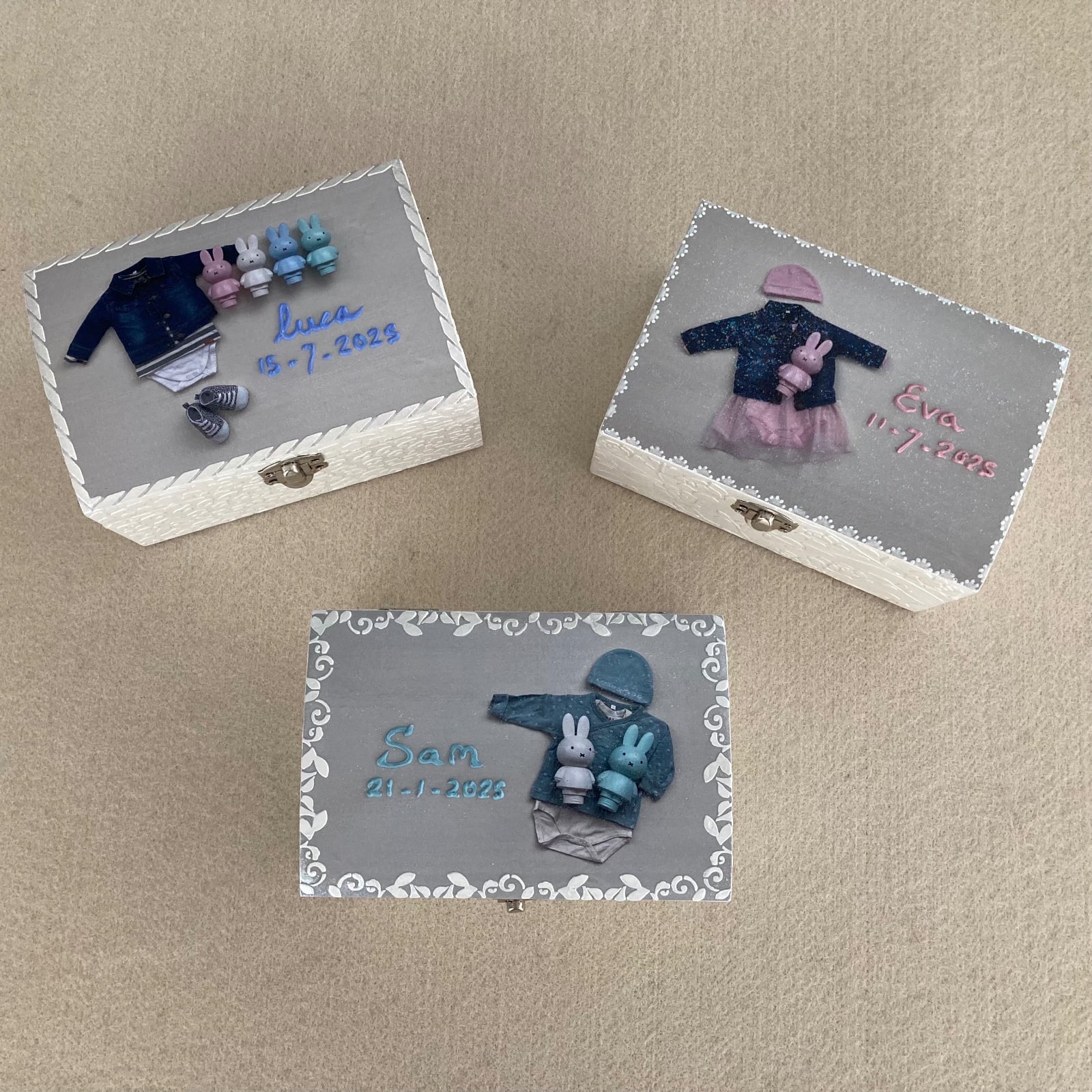 Gepersonaliseerde geboortekistjes in diverse uitvoeringen - 88827 Gepersonaliseerde bamboe memorybox baby