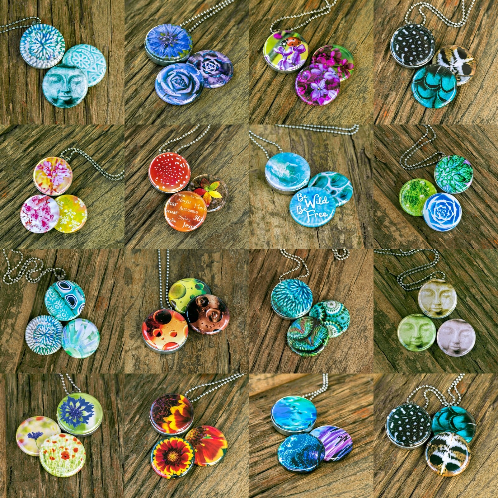 Hanger/ deksel voor Rvs/roesvrij stalen fotomedaillon. Setje met drie nieuwe dekseltjes, dus weer drie nieuwe kettingen.