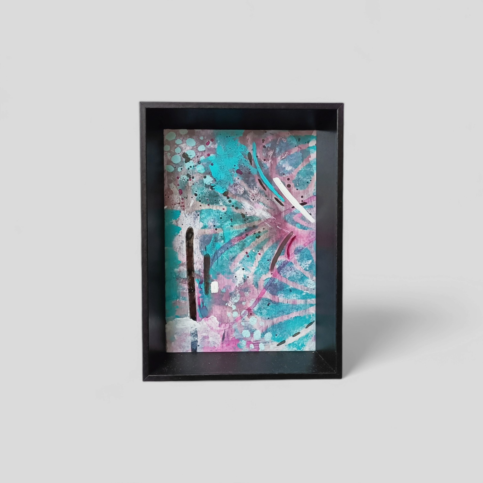 Mini schilderij - groen paars