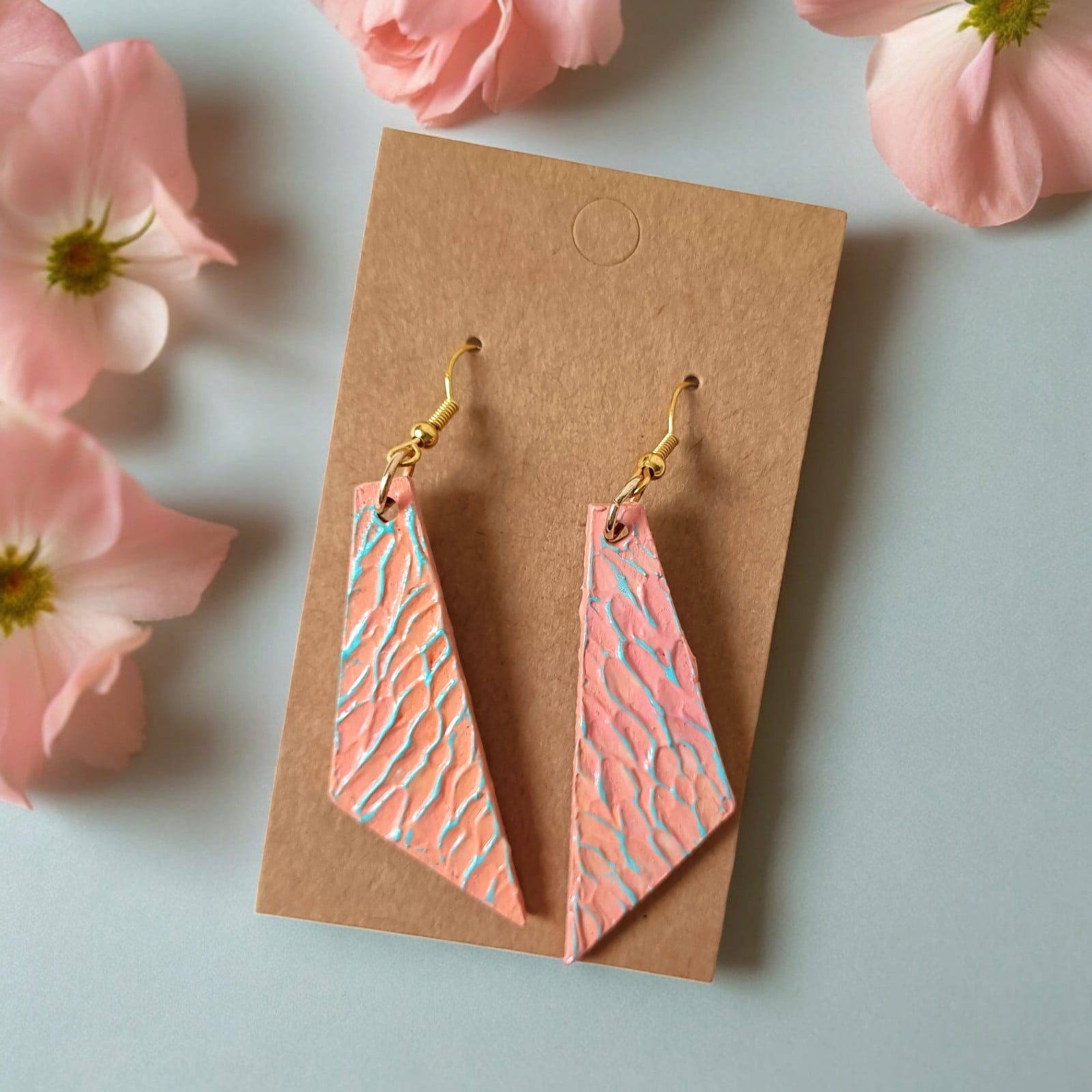 Oorbellen kunst roze