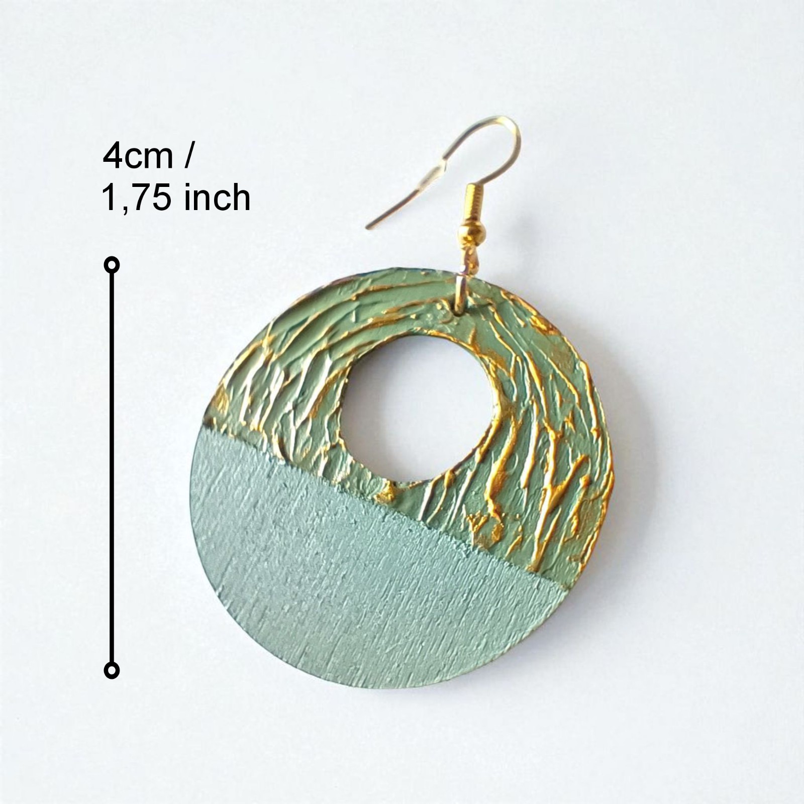 Oorbellen kunst - rond - groen goud - 91811 Oorbellen kunst - rond - groen goud