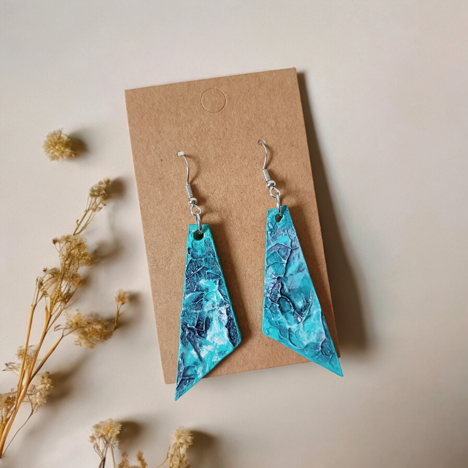 Oorbellen kunst turquoise