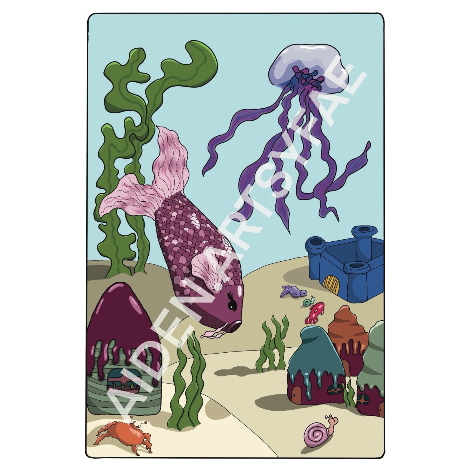 Postcard met vissen | postcard with fish