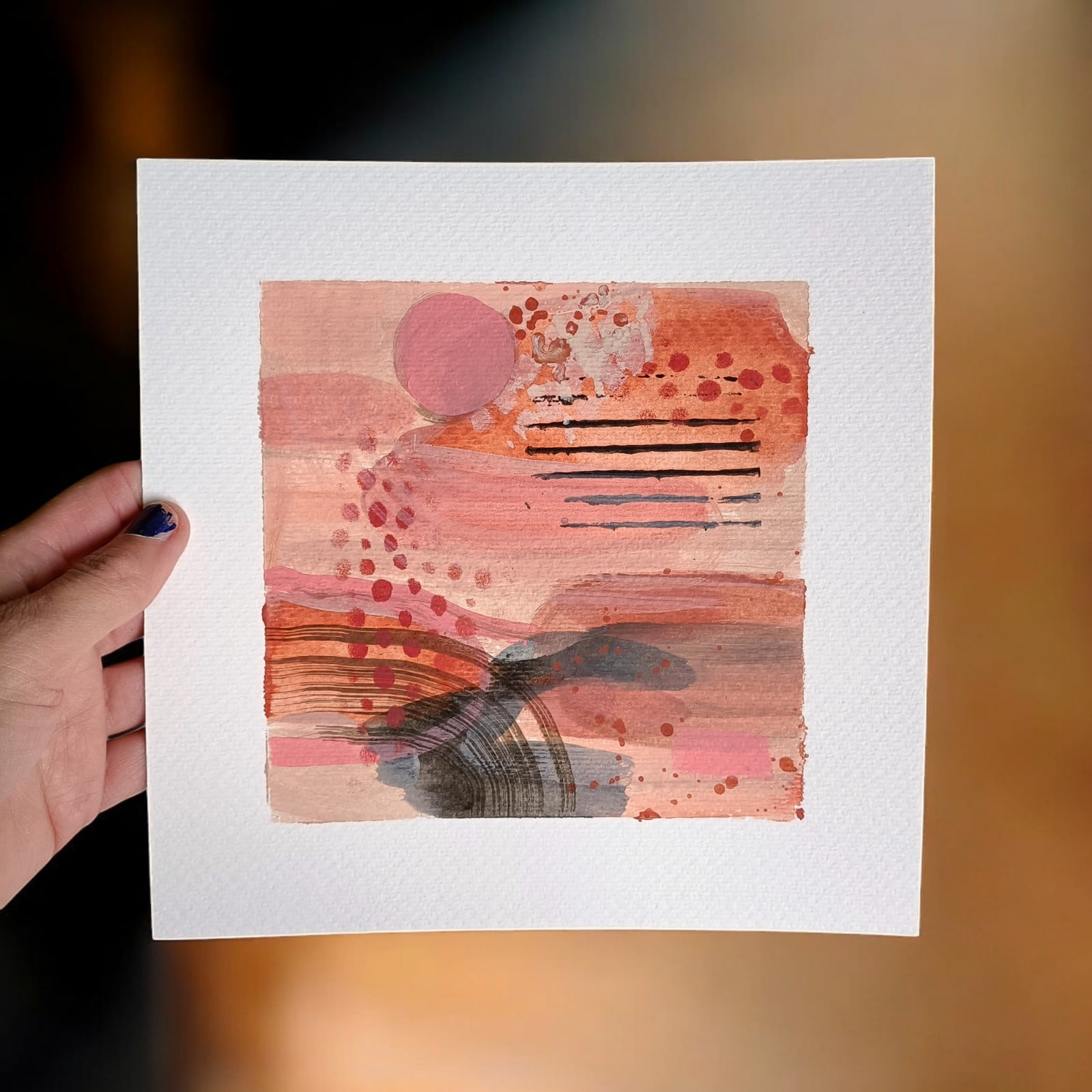 Tiny terra - 89752 Kunstkaart Kunstkaart aardetinten - mini schilderij - terra large