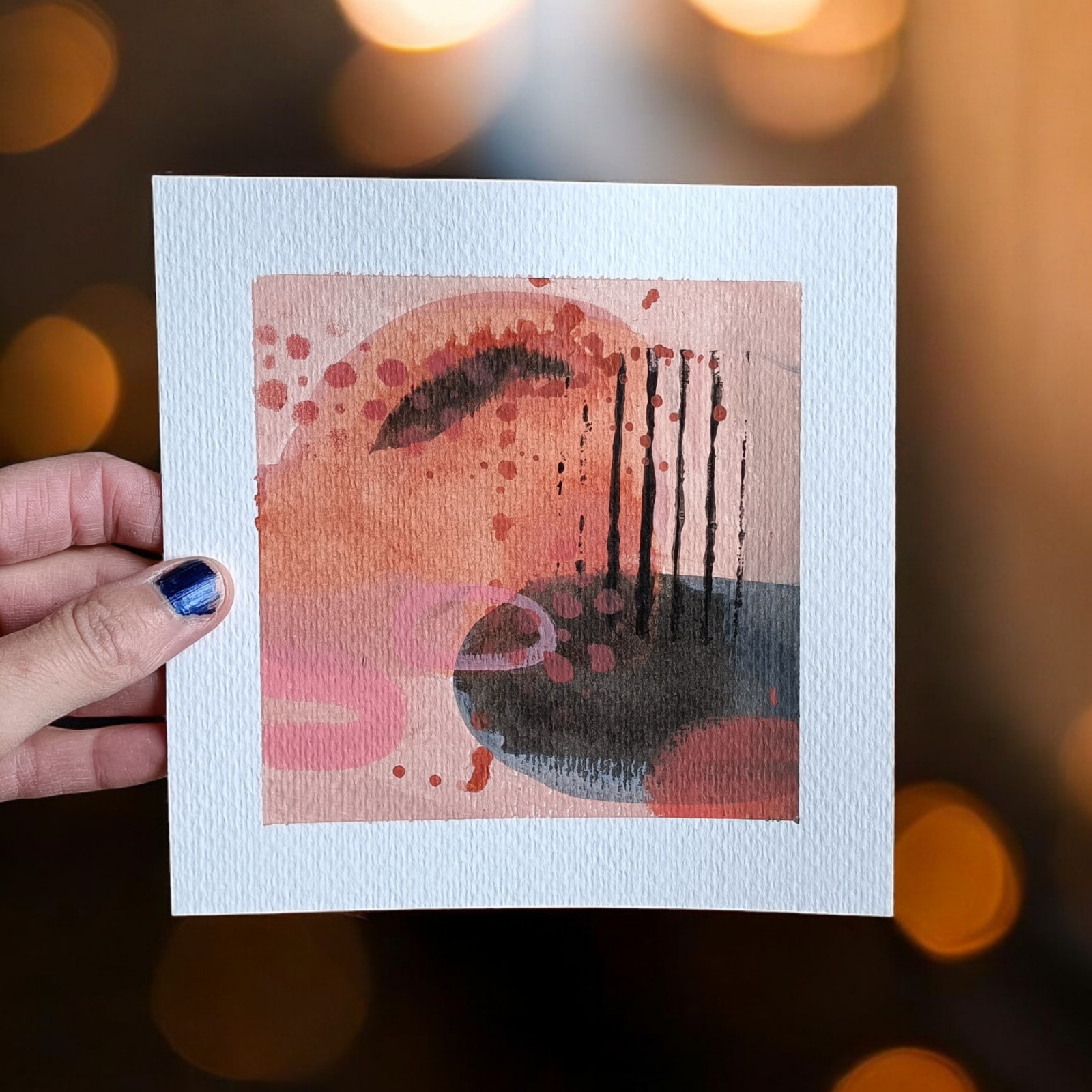 Kunstkaart aardetinten - mini schilderij - terra small