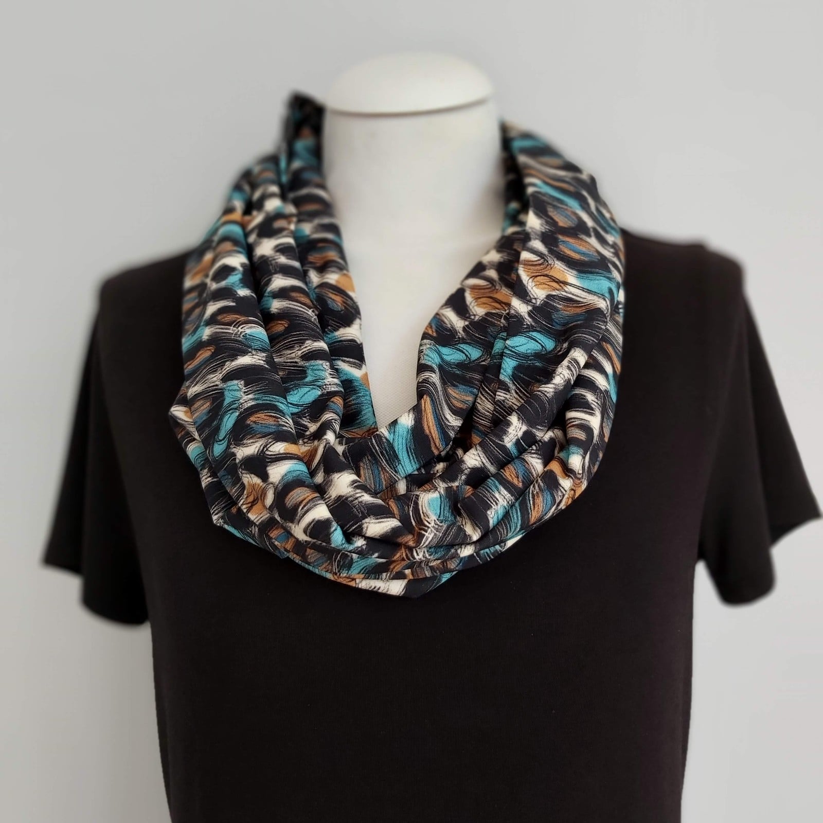 Tricot colsjaal (zwart | fantasie) - 89488 Tricot colsjaal (zwart | fantasie)