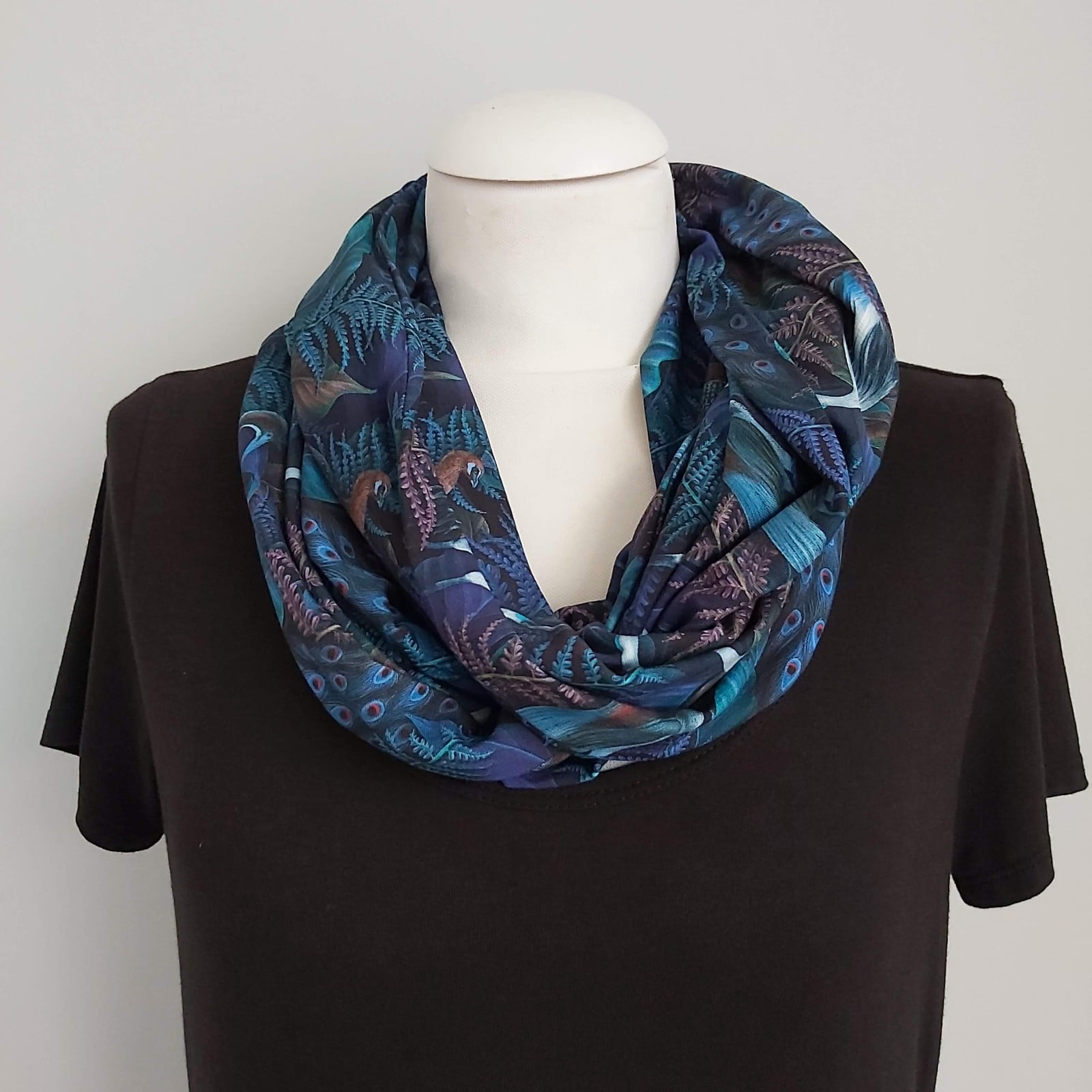 Tricot colsjaal (blauw | vogels) - 89210 Tricot colsjaal (blauw | vogels)