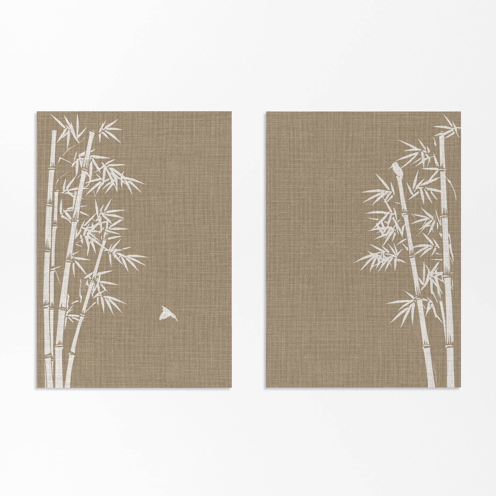 Japandi Wanddecoratie – Set van 2 Posters met IJsvogels & Bamboe