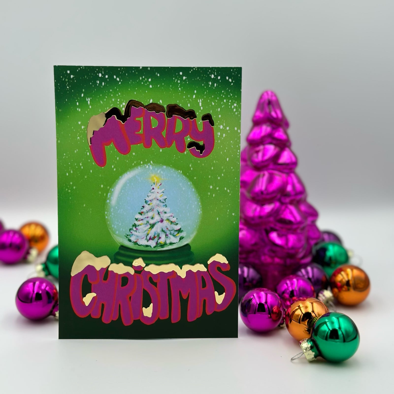 Kerstkaart "Merry Christmas Snowball"