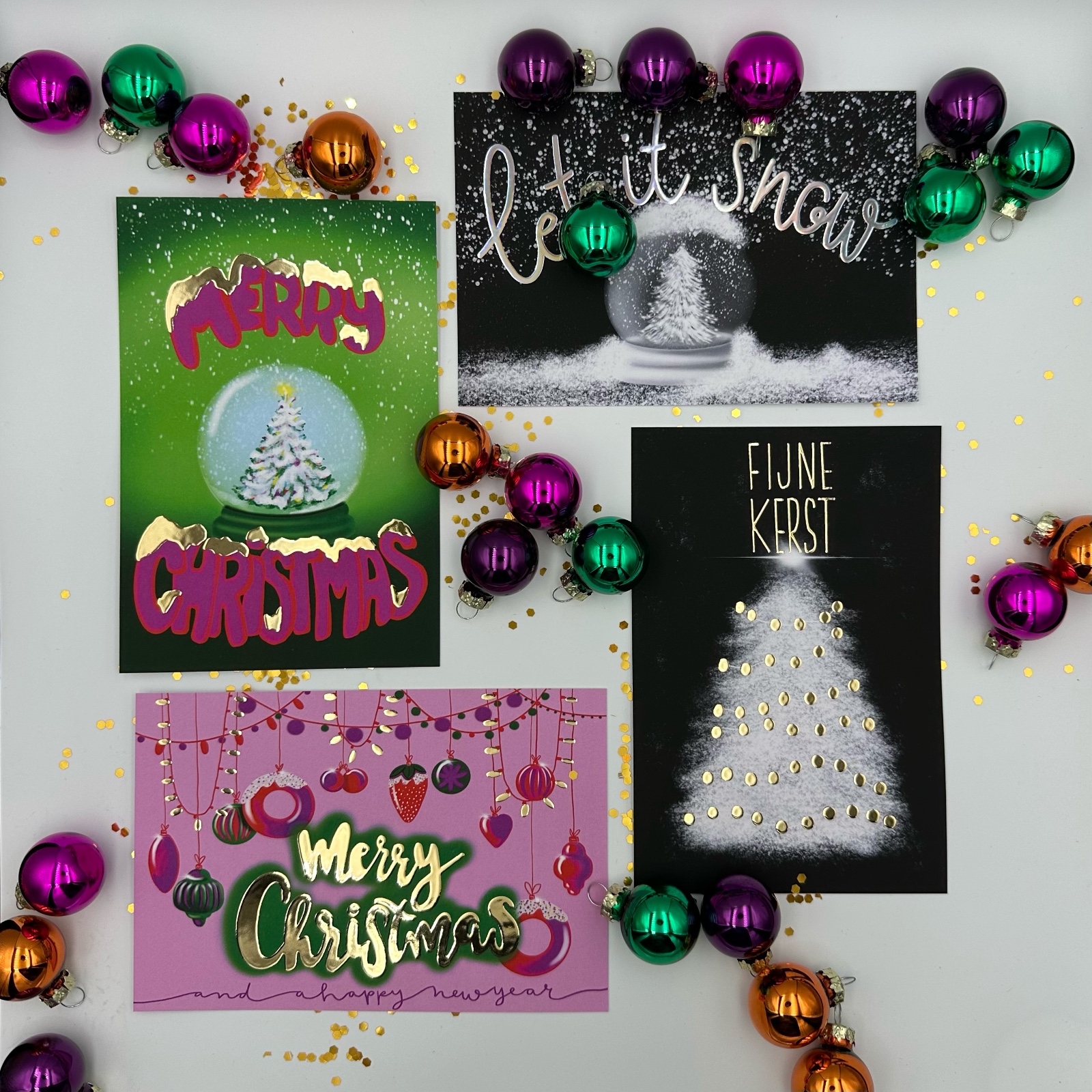 Kerstkaart "Merry Christmas Snowball"