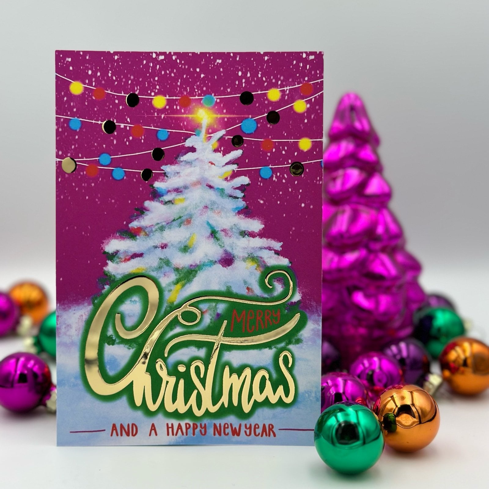 Kerstkaart "Merry Christmas and a happy new year"