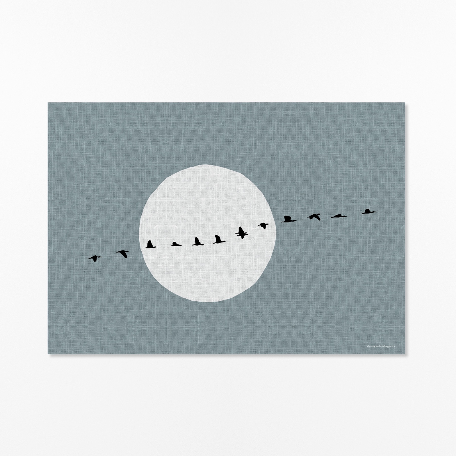 Minimalistische Japandi Poster – De Ganzentrek (Linnen Look) - 95063 Minimalistische Japandi Poster – De Ganzentrek (Linnen Look)