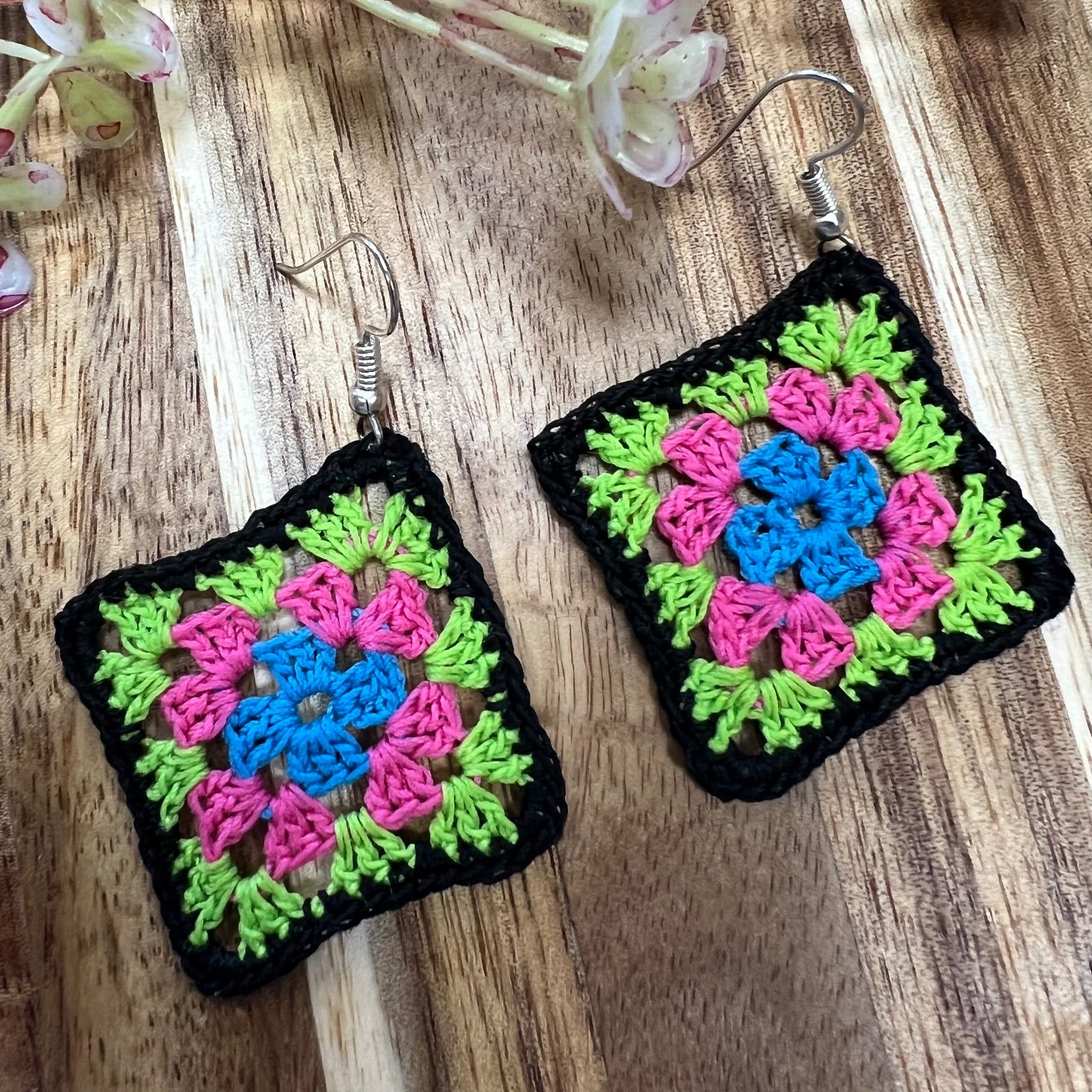 Oorbellen Salmon Green  Granny