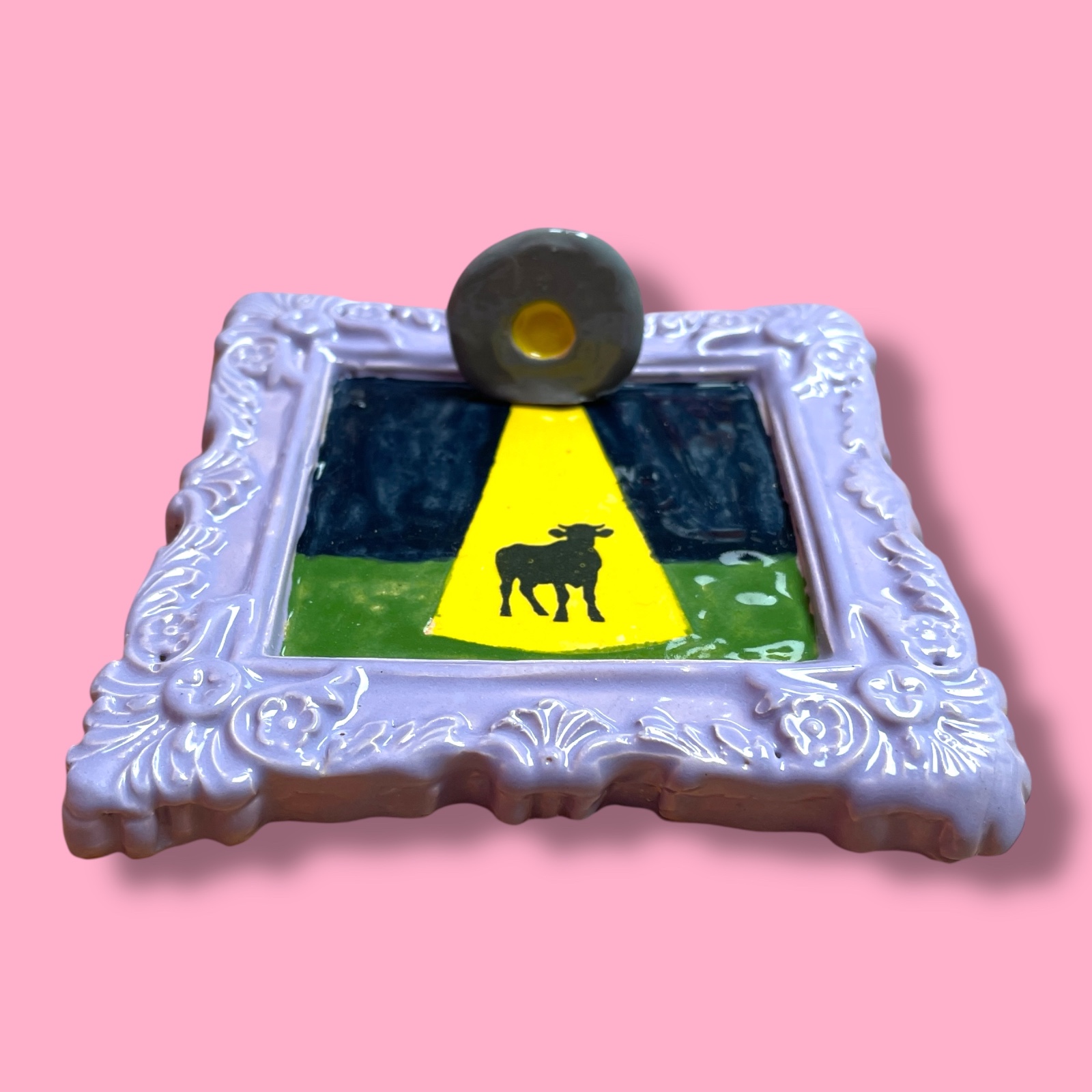 Schilderij van keramiek Koe naar Venus