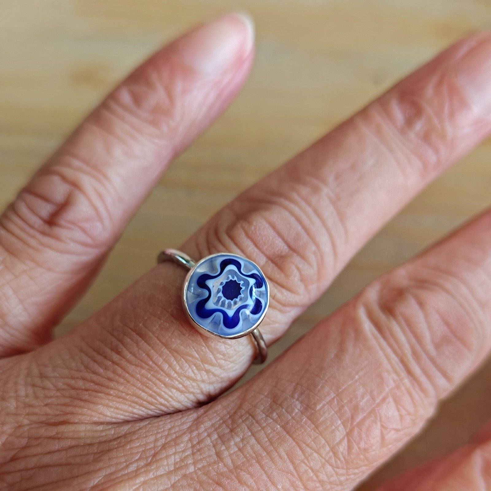 Unieke zilveren ringen Millefiori