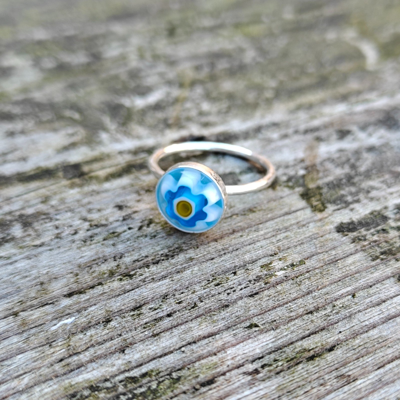 Unieke zilveren ringen Millefiori