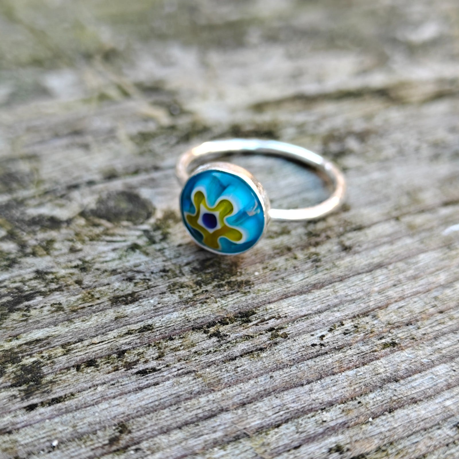 Unieke zilveren ringen Millefiori