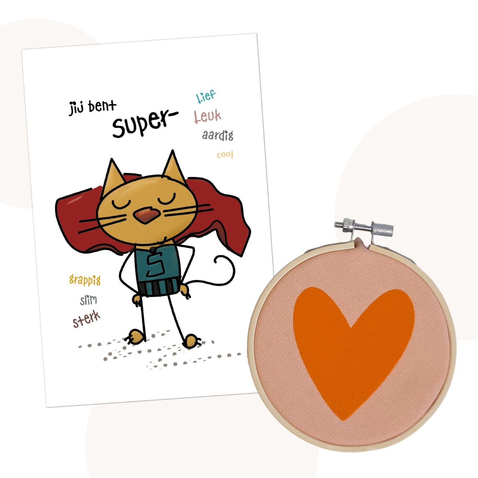 Cadeausetje SuperCat - Wenskaart met Wandhanger - 98261 Cadeausetje SuperCat - Wenskaart met Wandhanger