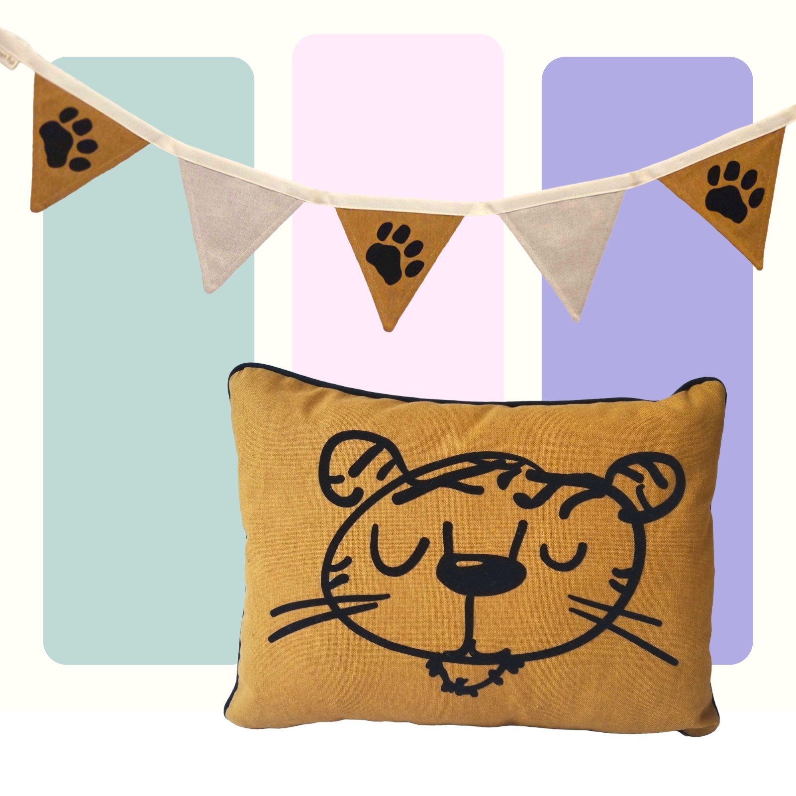 Decoratie-, Cadeauset Sokkie de Tijger | Handgemaakte Junglekamer acc… - 100005 Decoratie-, Cadeauset Sokkie de Tijger | Handgemaakte Junglekamer accessoires