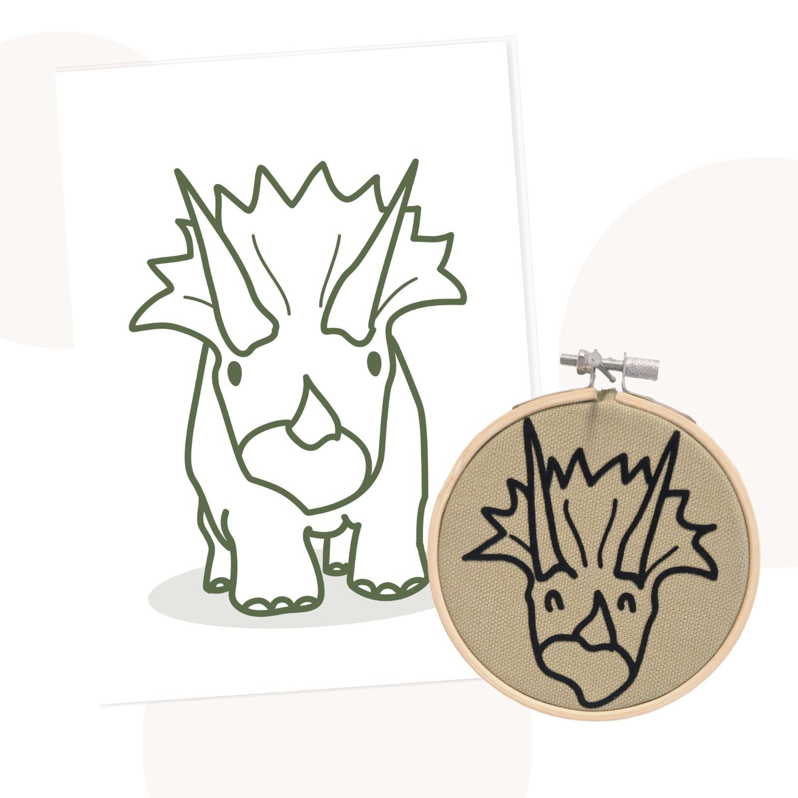 Handgemaakte Cadeau-, Decoratie set Terry Triceratops  | Dinokamer decoratie