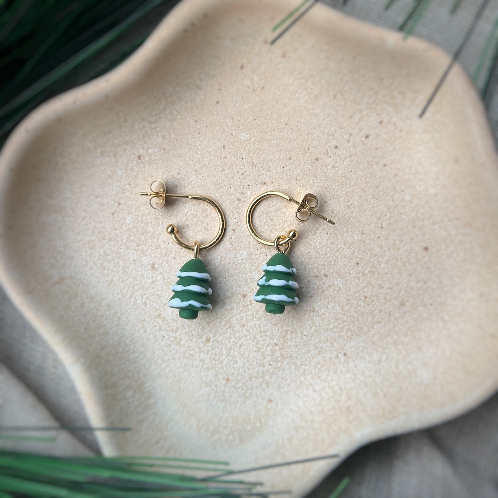 Kerstboompjes met sneeuw oorbellen - 98887 Kerstboompjes met sneeuw oorbellen