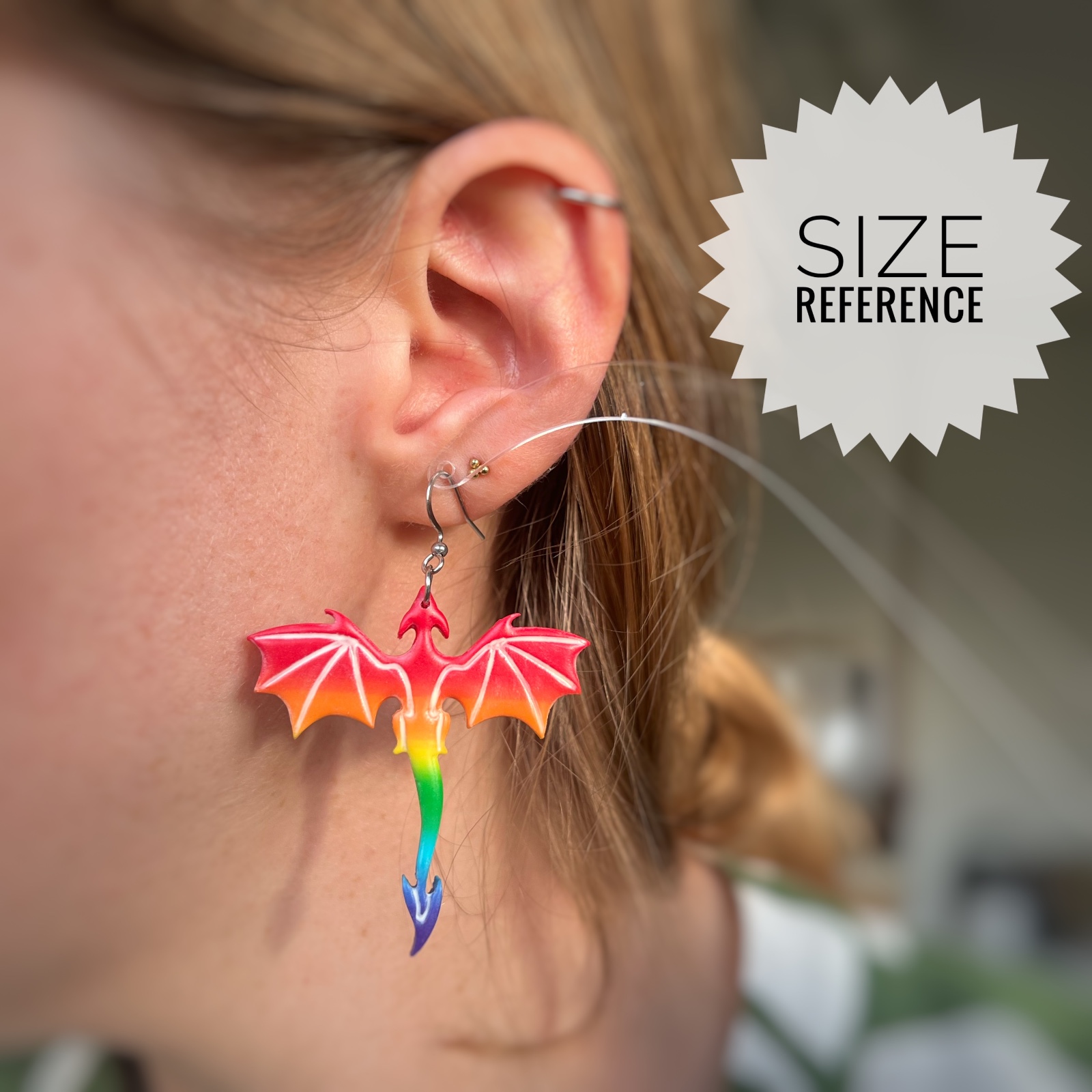 Regenboog draak oorbellen pride - 99070 Regenboog draak oorbellen pride