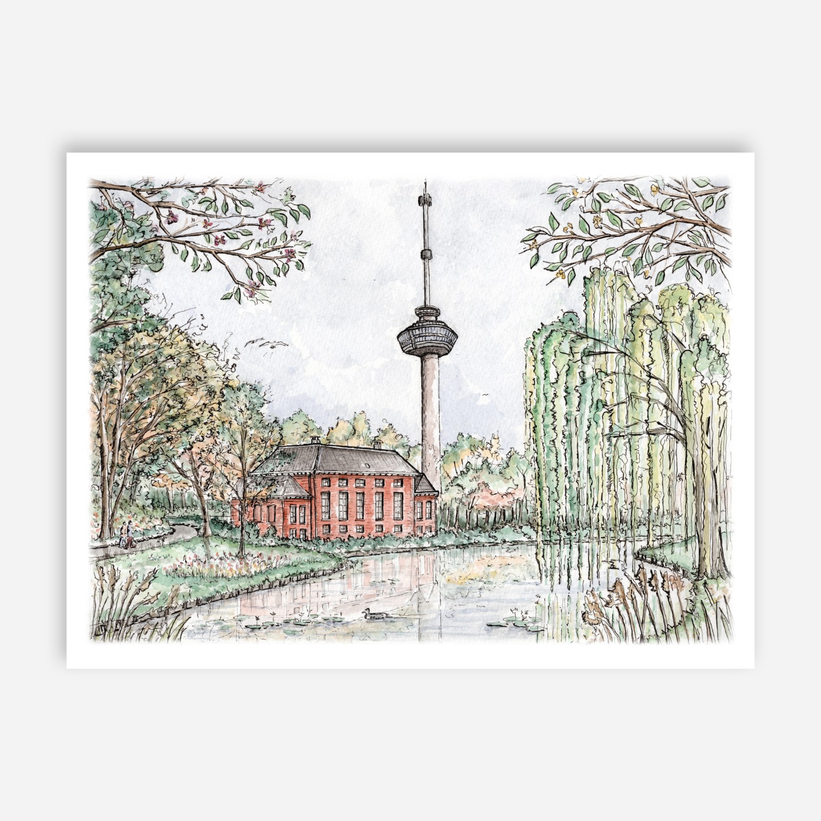 Aquarel Euromast Rotterdam - 106031 Aquarel Euromast Rotterdam