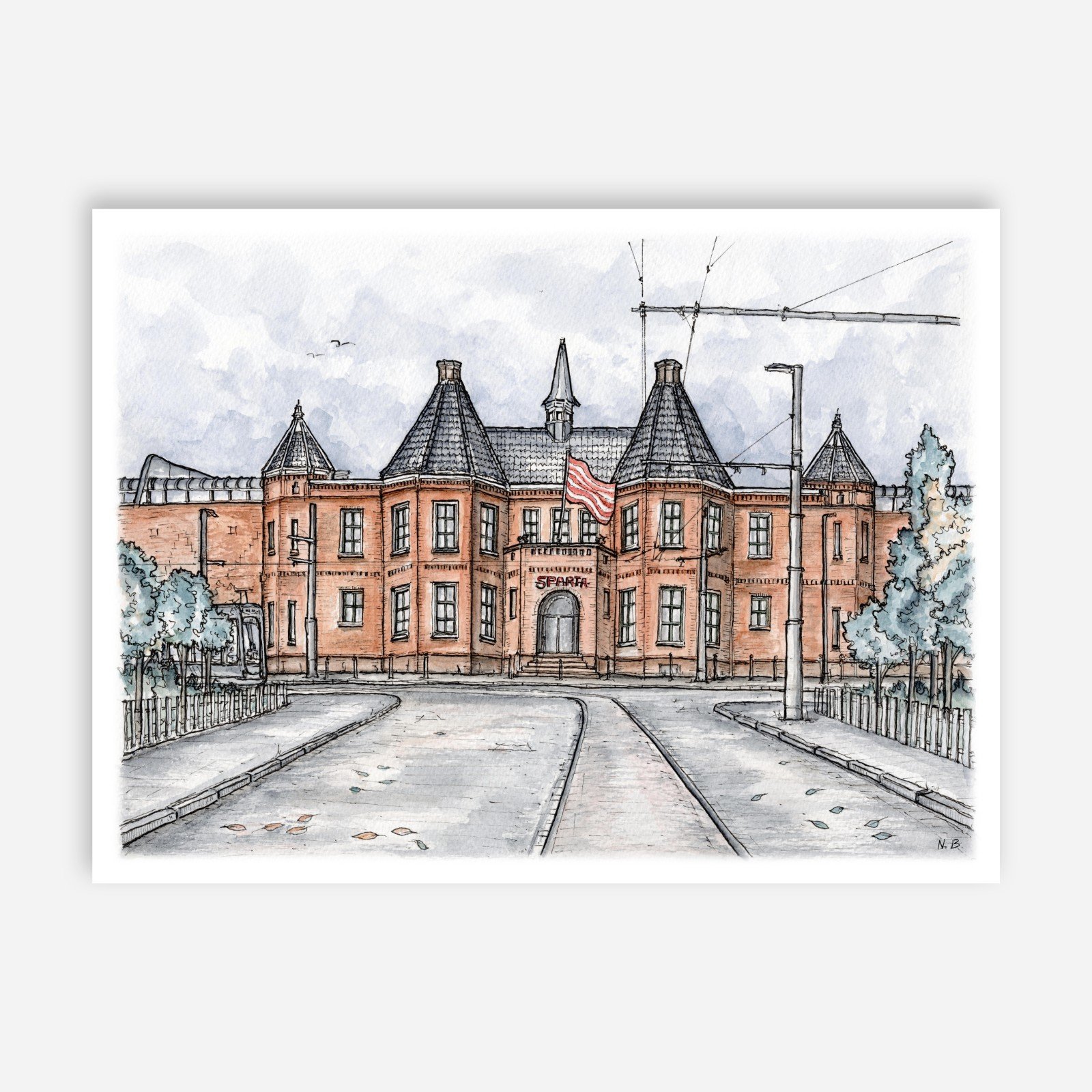 Aquarel Het Kasteel - 102279 Aquarel Het Kasteel Rotterdam