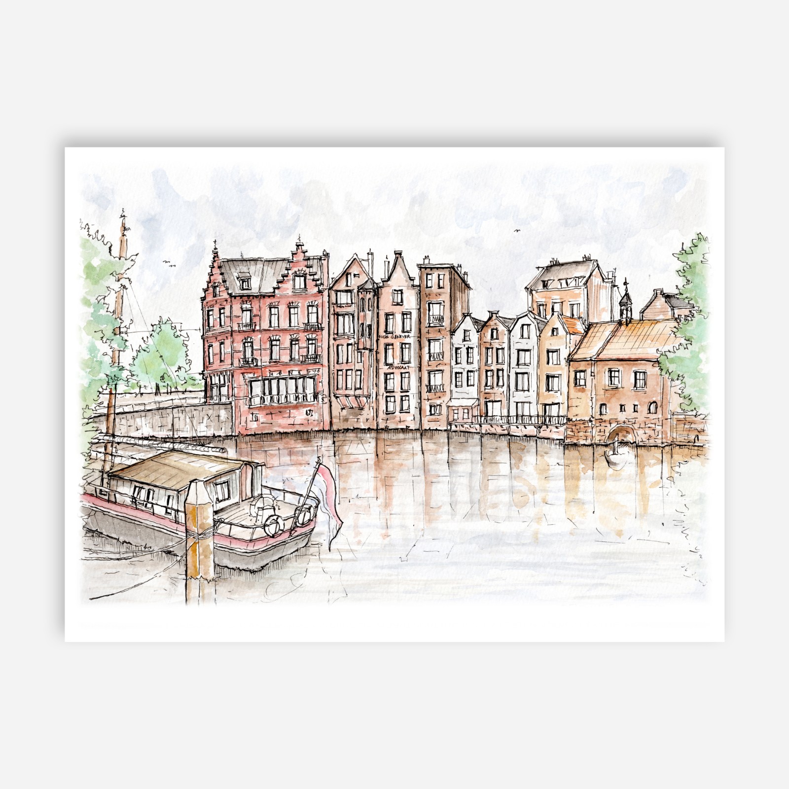 Aquarel Historisch Delfshaven