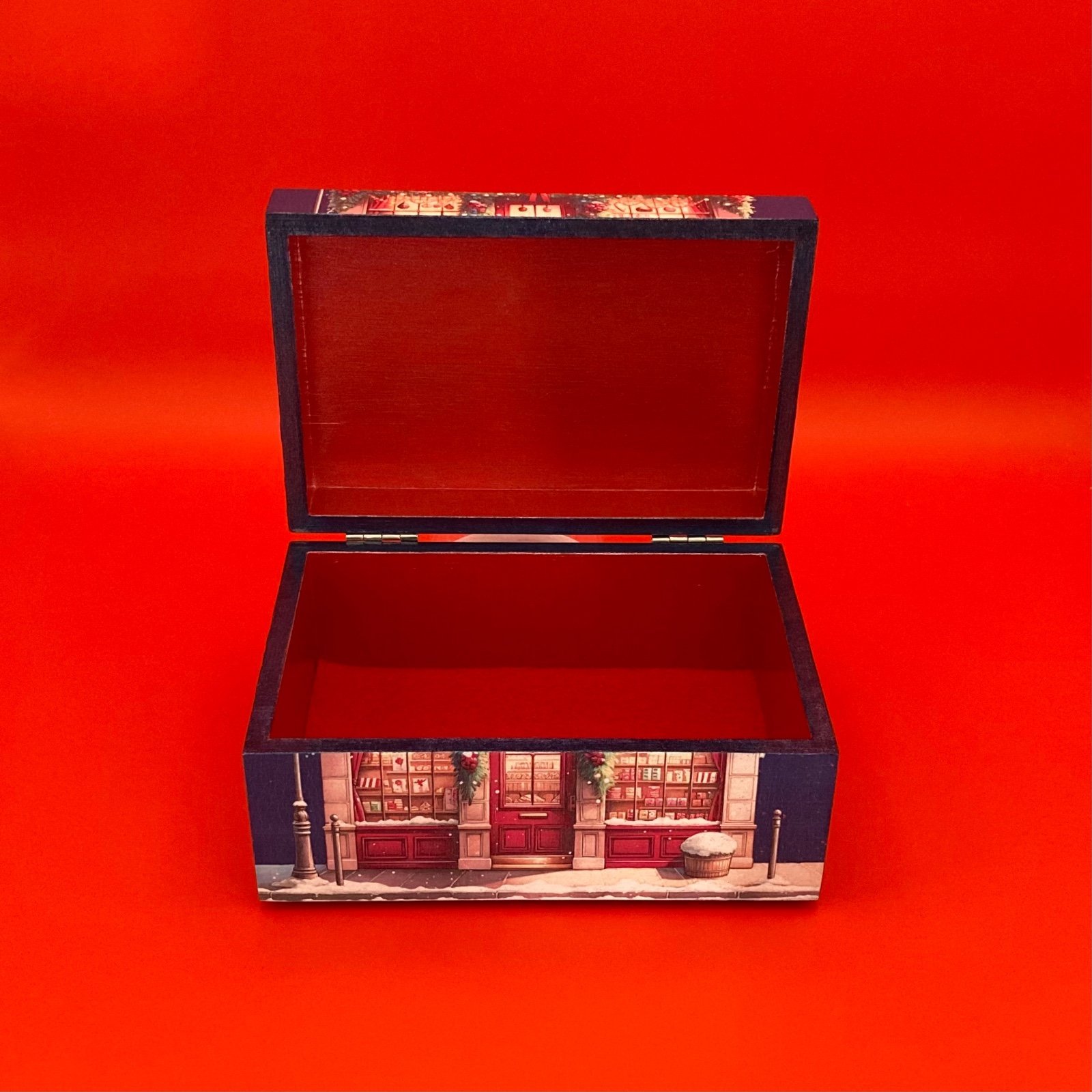 Bamboe sieradendoos ‘Chocolaterie in Kerstsfeer’