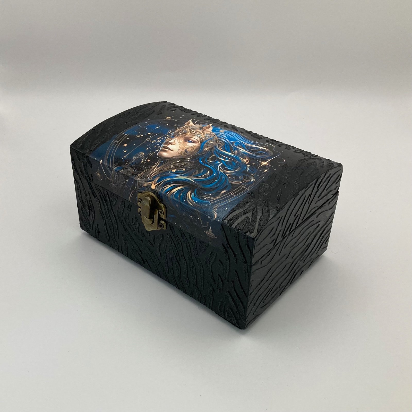 Handgedecoreerde bamboe sieradendoos met het sterrenbeeld ‘Boogschutter’