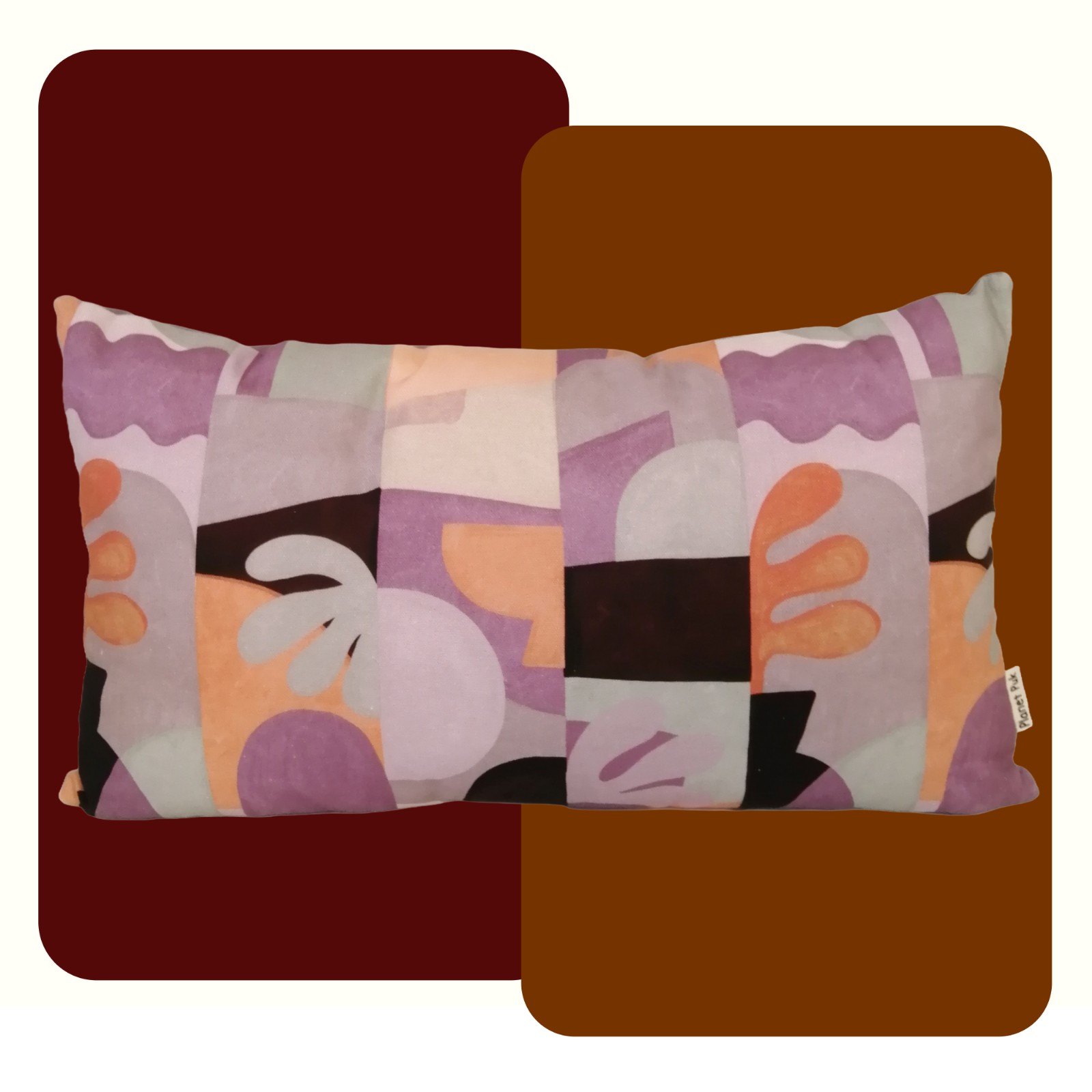 Handgemaakt kussen met fantasie print - Lila - 106146 Handgemaakt kussen met fantasie print - Lila