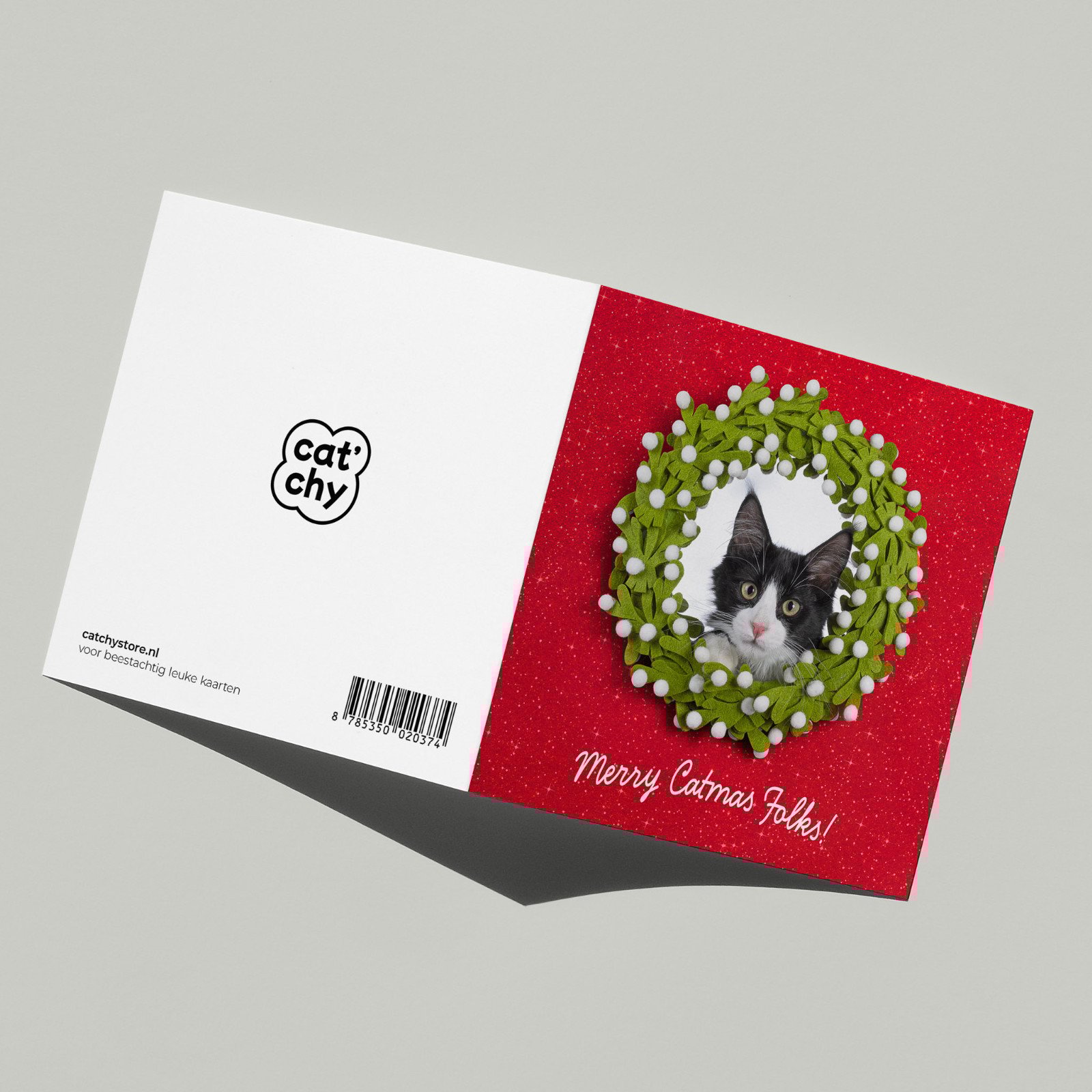 Merry Catmas kerstkaart - 102994 Merry Catmas kerstkaart