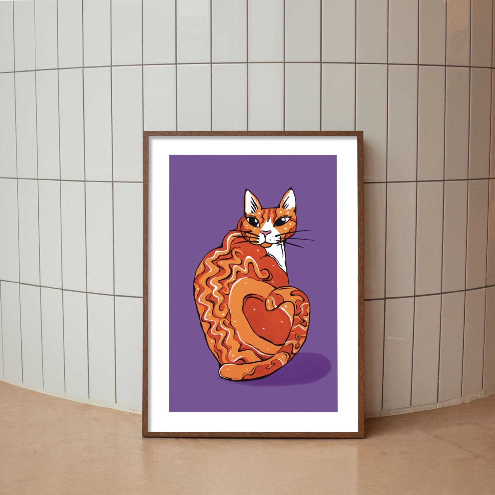 Print illustratie ‘Abelito’ - oranje kat A4