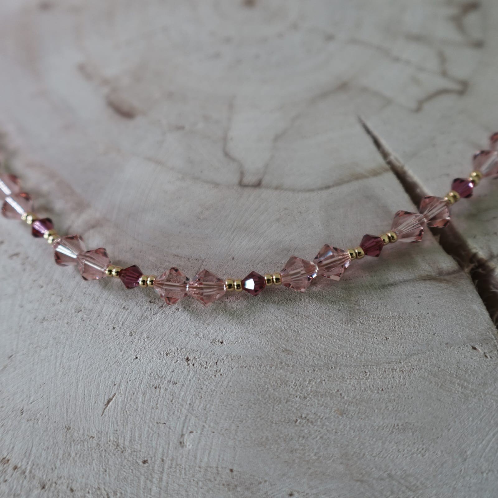 Swarovski Beaded Necklace - 104184 Roze Swarovski kralenketting