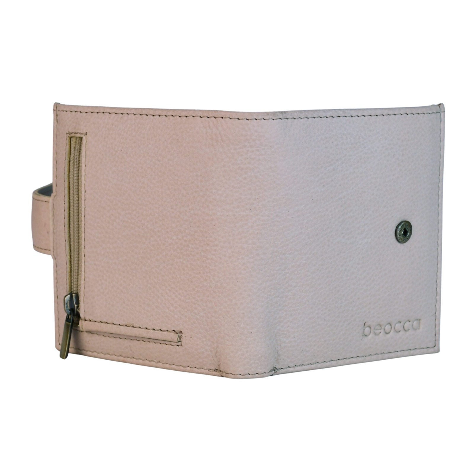 Beocca leren portemonnee Aris Beige - 108956 Beocca leren portemonnee Aris Beige
