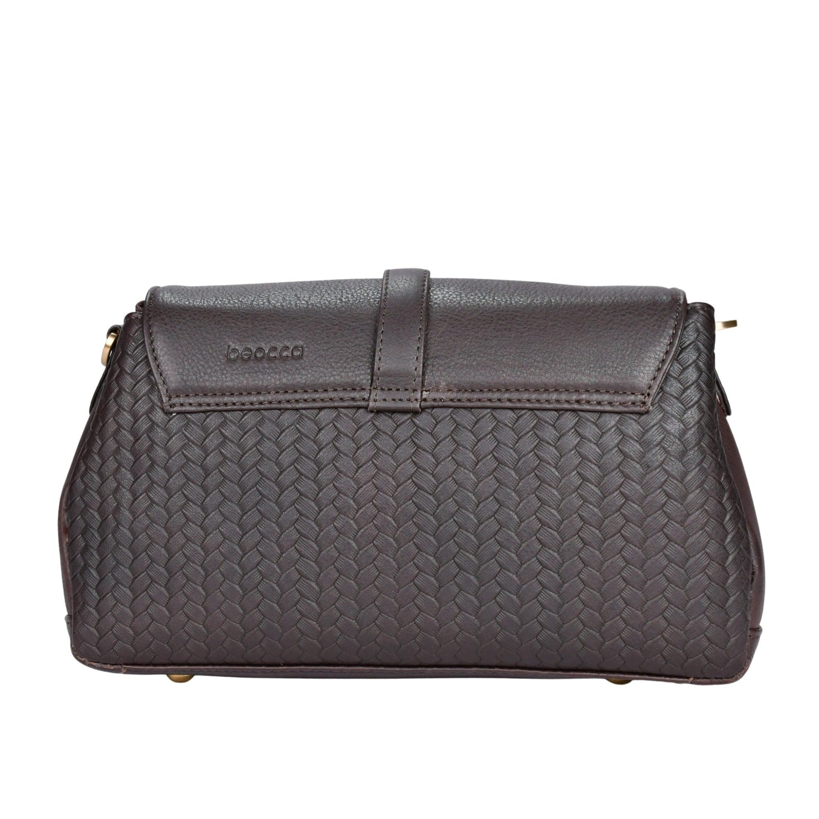 Beocca leren schoudertas Lua donkerbruin - 108908 Beocca leren schoudertas Lua donkerbruin