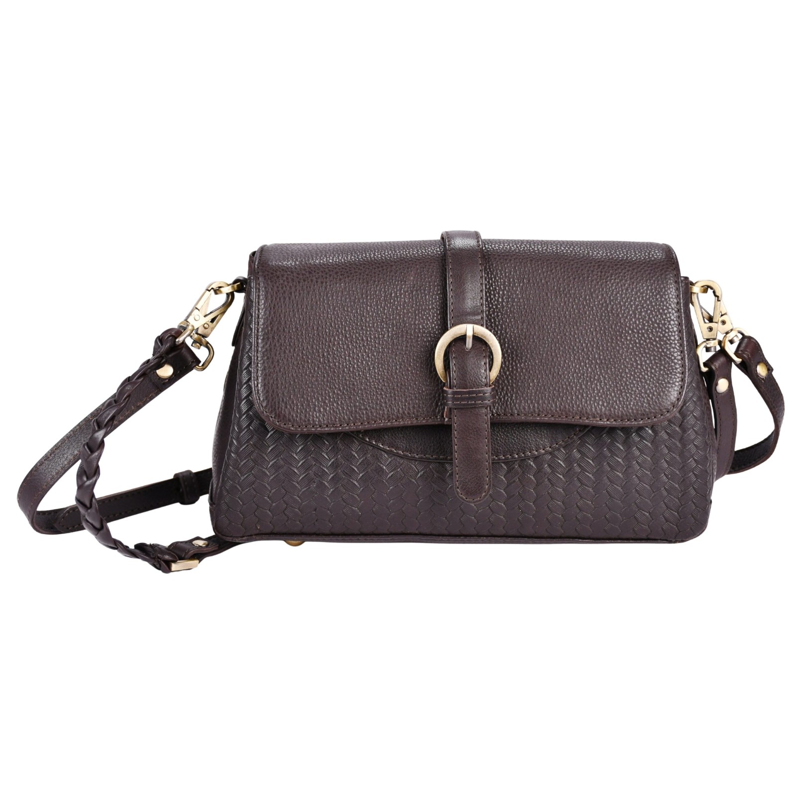 Beocca leren schoudertas Lua donkerbruin - 108909 Beocca leren schoudertas Lua donkerbruin