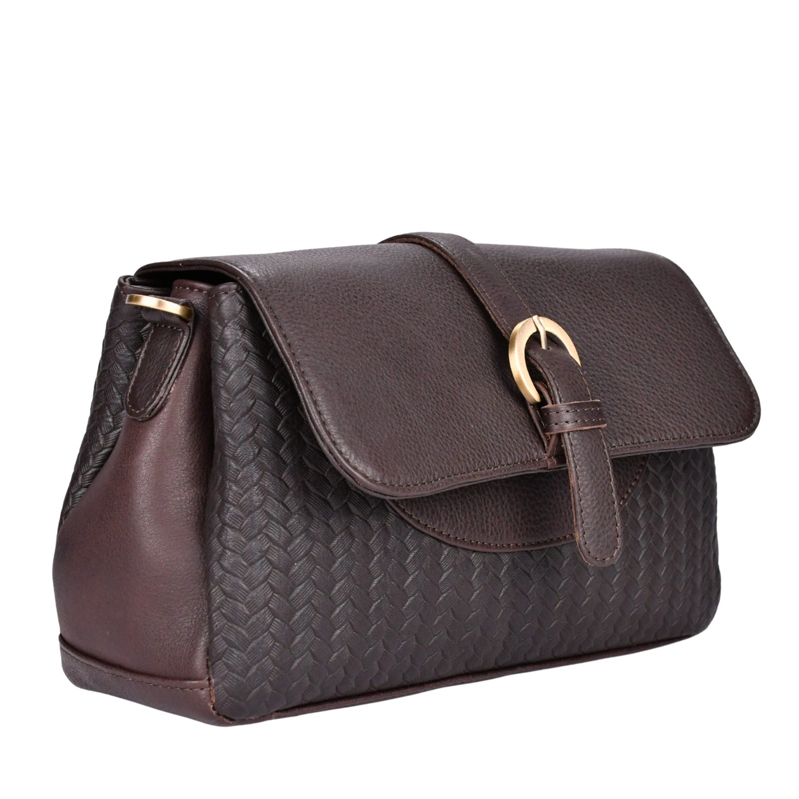 Beocca leren schoudertas Lua donkerbruin - 108910 Beocca leren schoudertas Lua donkerbruin