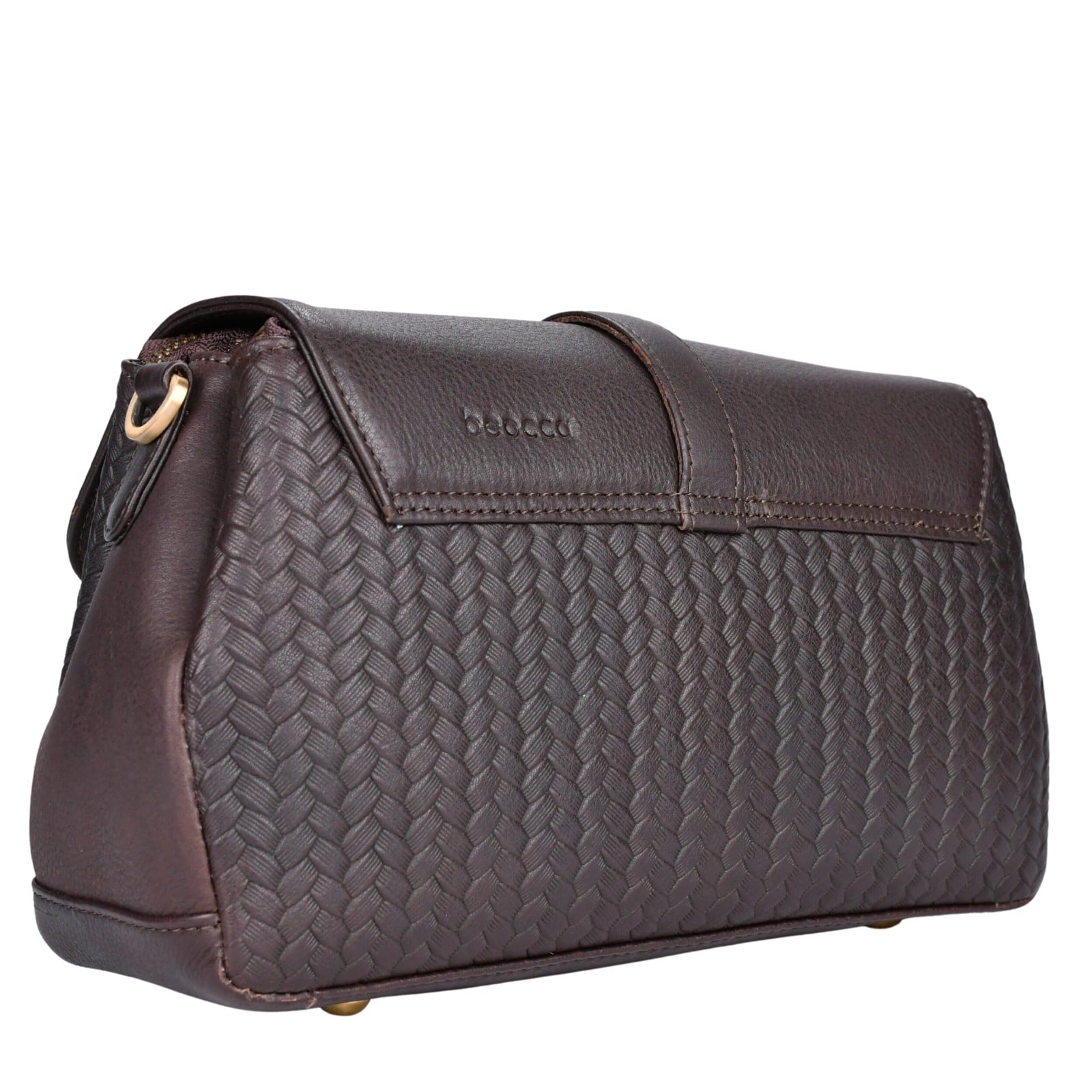 Beocca leren schoudertas Lua donkerbruin - 108913 Beocca leren schoudertas Lua donkerbruin