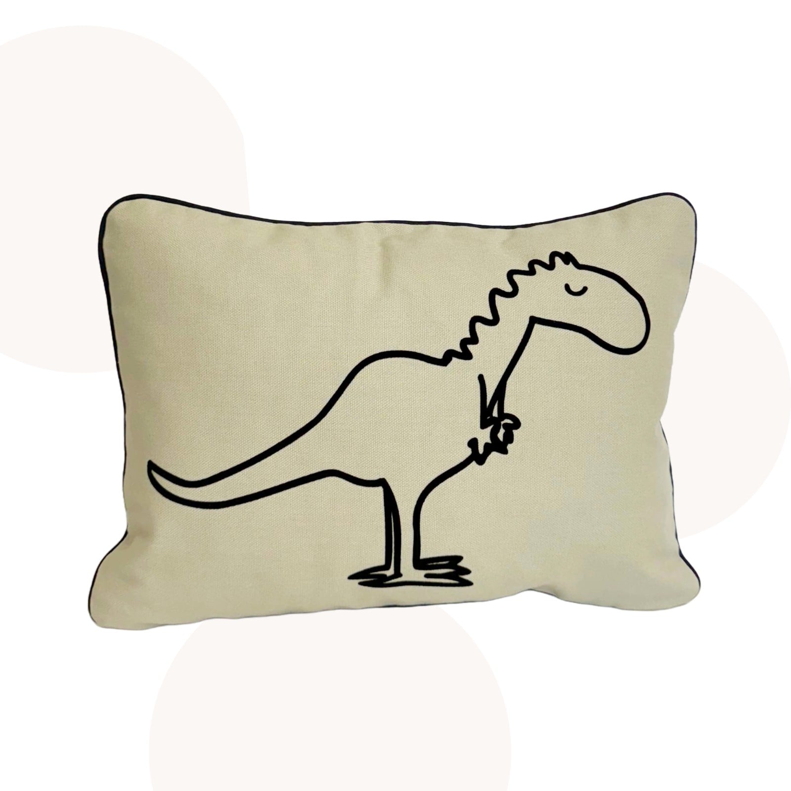 Handgemaakt kussen - Xavi de T-Rex | Olijfgroen