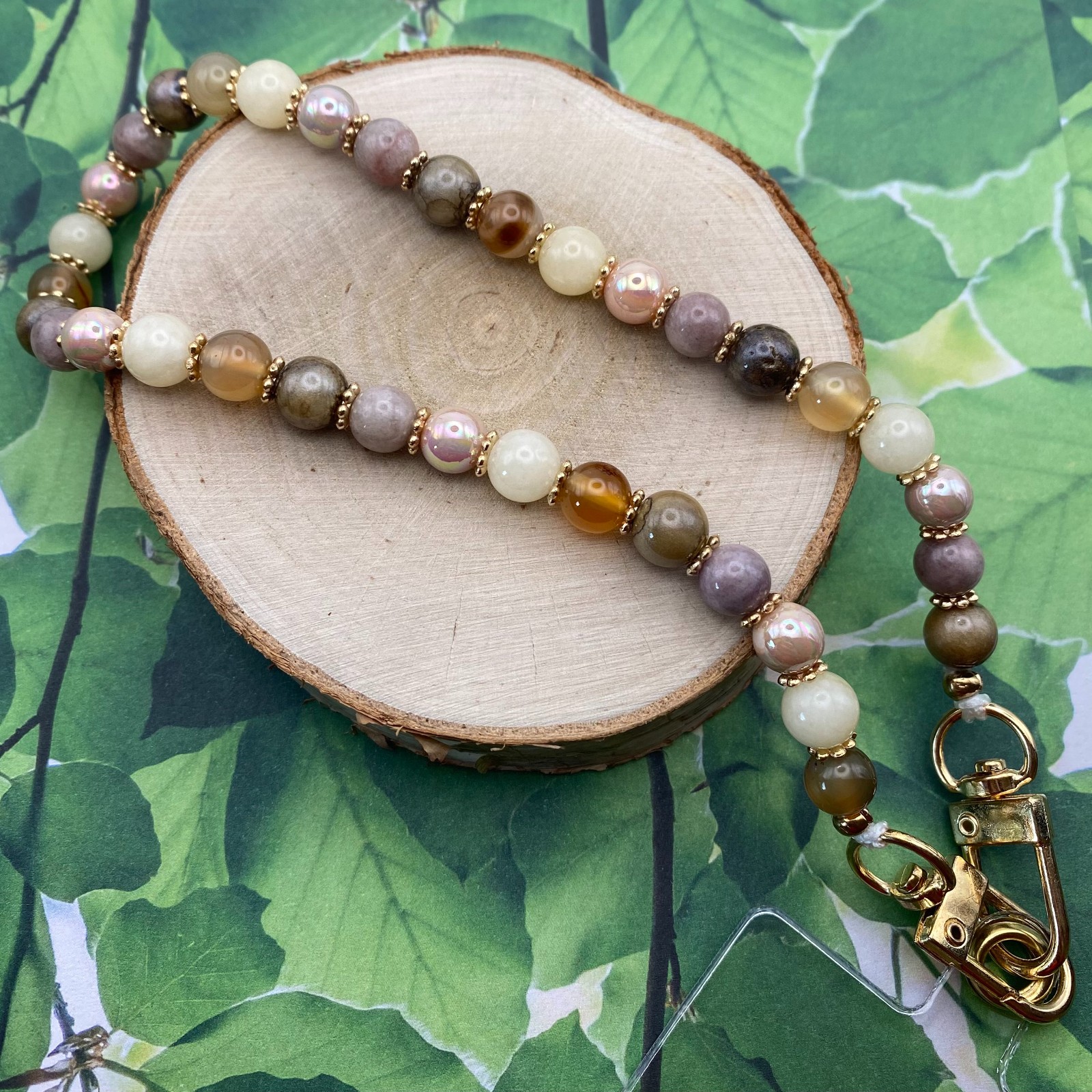 Handgemaakt telefoonkoord met kralen - HG10003 - 107095 Handgemaakt telefoonkoord met kralen - HG10003