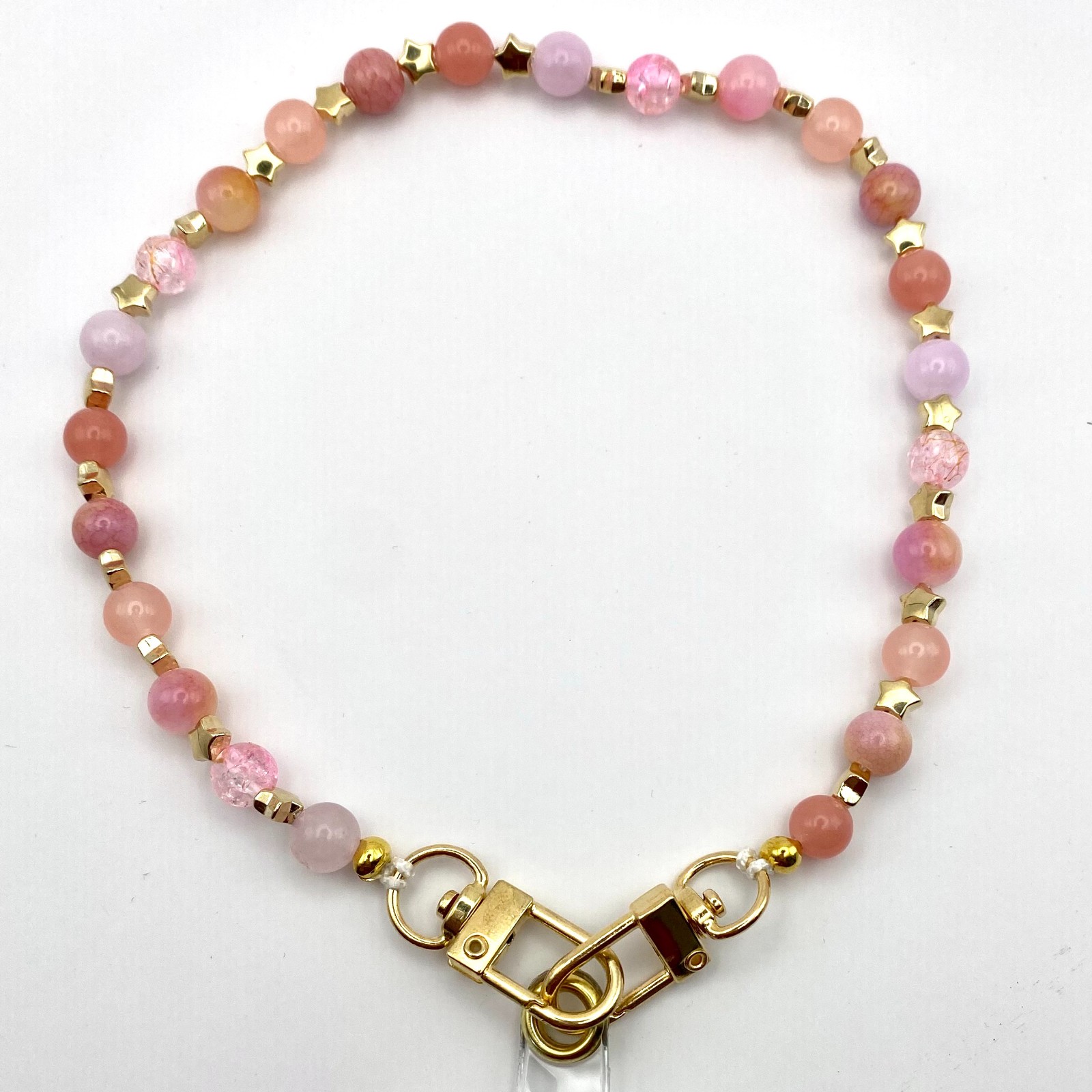 Handgemaakt telefoonkoord met kralen - HG30015