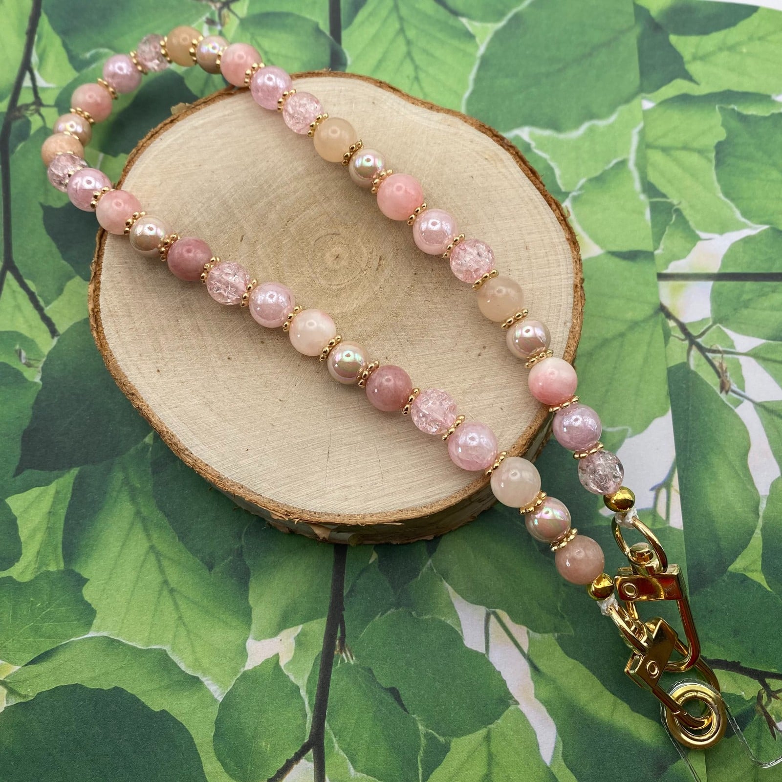 Handgemaakt telefoonkoord met kralen - HG30016 - 107527 Handgemaakt telefoonkoord met kralen - HG30016