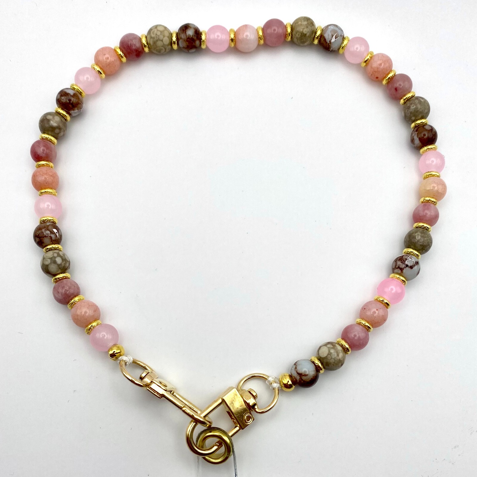 Handgemaakt telefoonkoord met kralen - HG30017